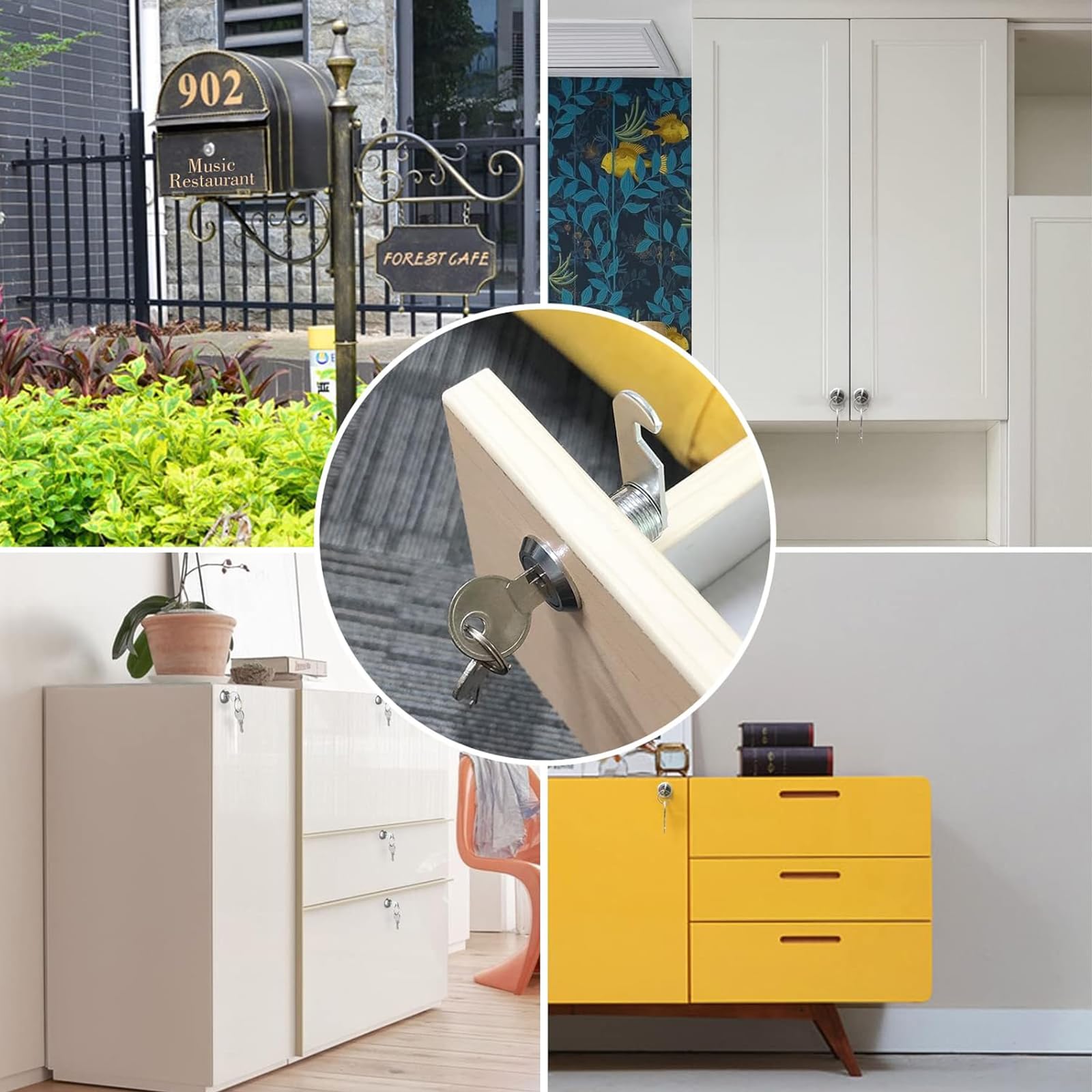 Serrure Boite Aux Lettres 16mm, Serrure De Boîte Aux Lettres 5 Clés, Livrée Avec 5 Plaques De Serrure Différentes, Serrure à Came Pour Casier, Serrure à Levier Pour Boîtes Aux Lettres