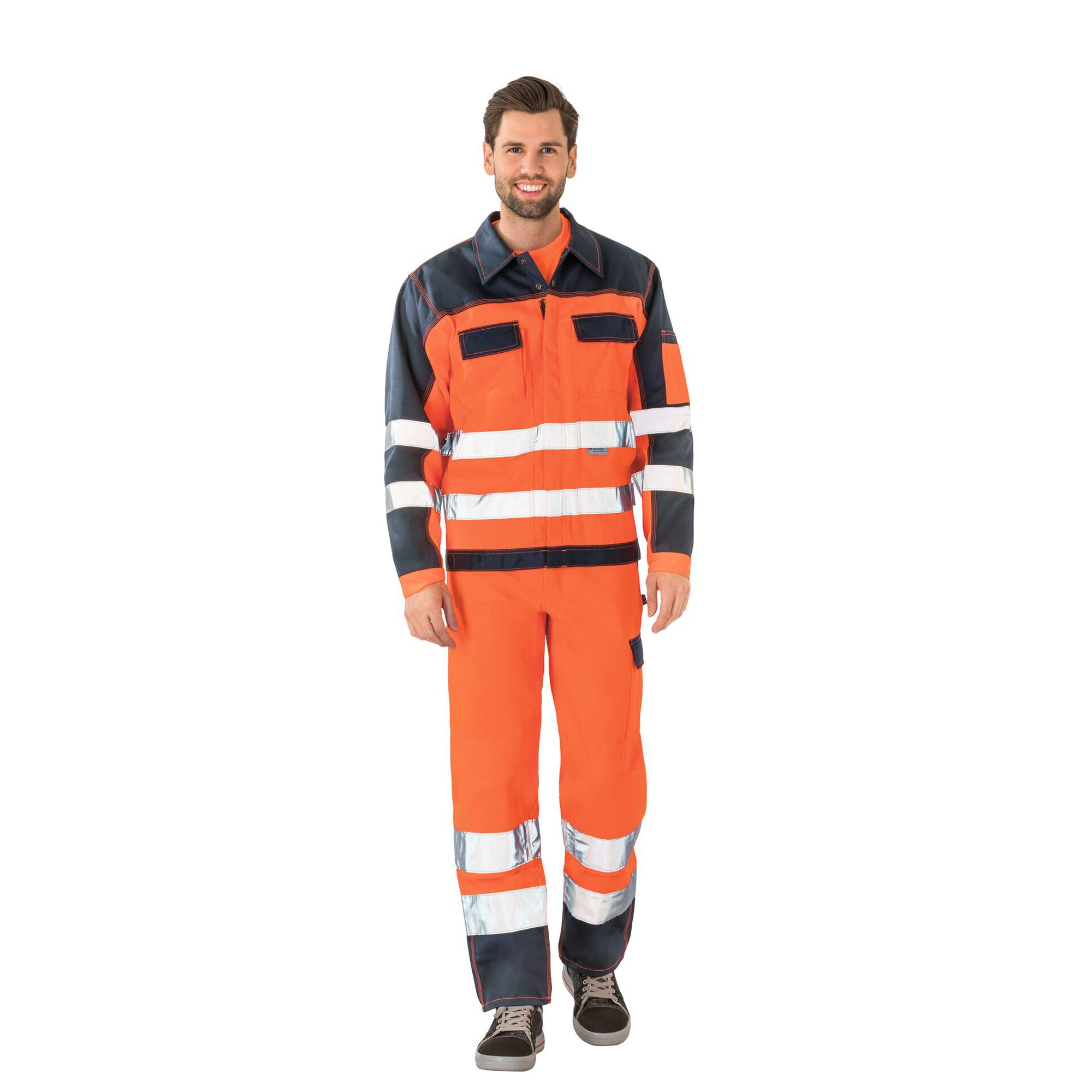 Planam 2006030 Warnschutz Bundjacke, Orange/Marine, Größe 30