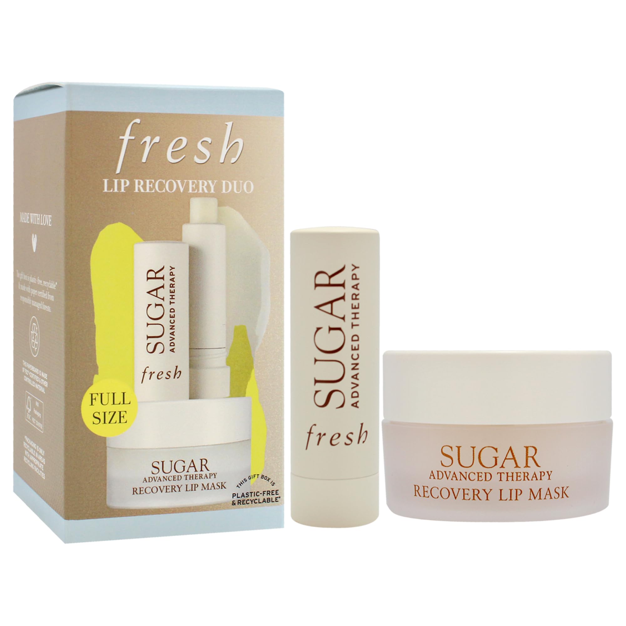 Lip Recovery Duo by Fresh for Women - 2 Pc 0.07oz Sugar Advanced Therapy Lip Treatment, 0.35oz Sugar Advanced Therapy Recovery Lip Mask - Image 3