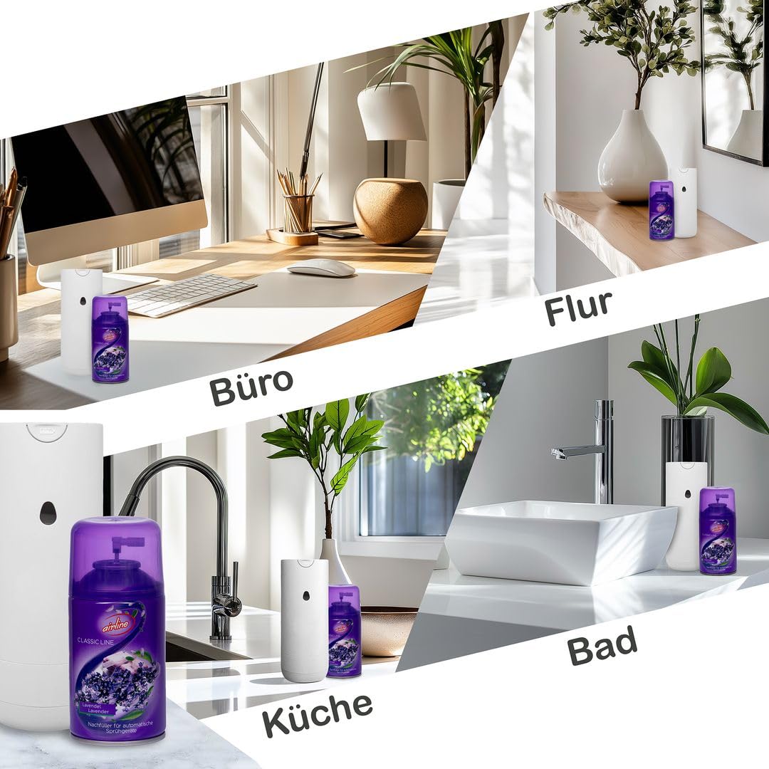 Laro Exklusiver Ruum/Airline Mix 24 Stk Verschiedene Hochwertige Düfte Nachfüller für Automatische Spender Raumduft 250ml pro Dose