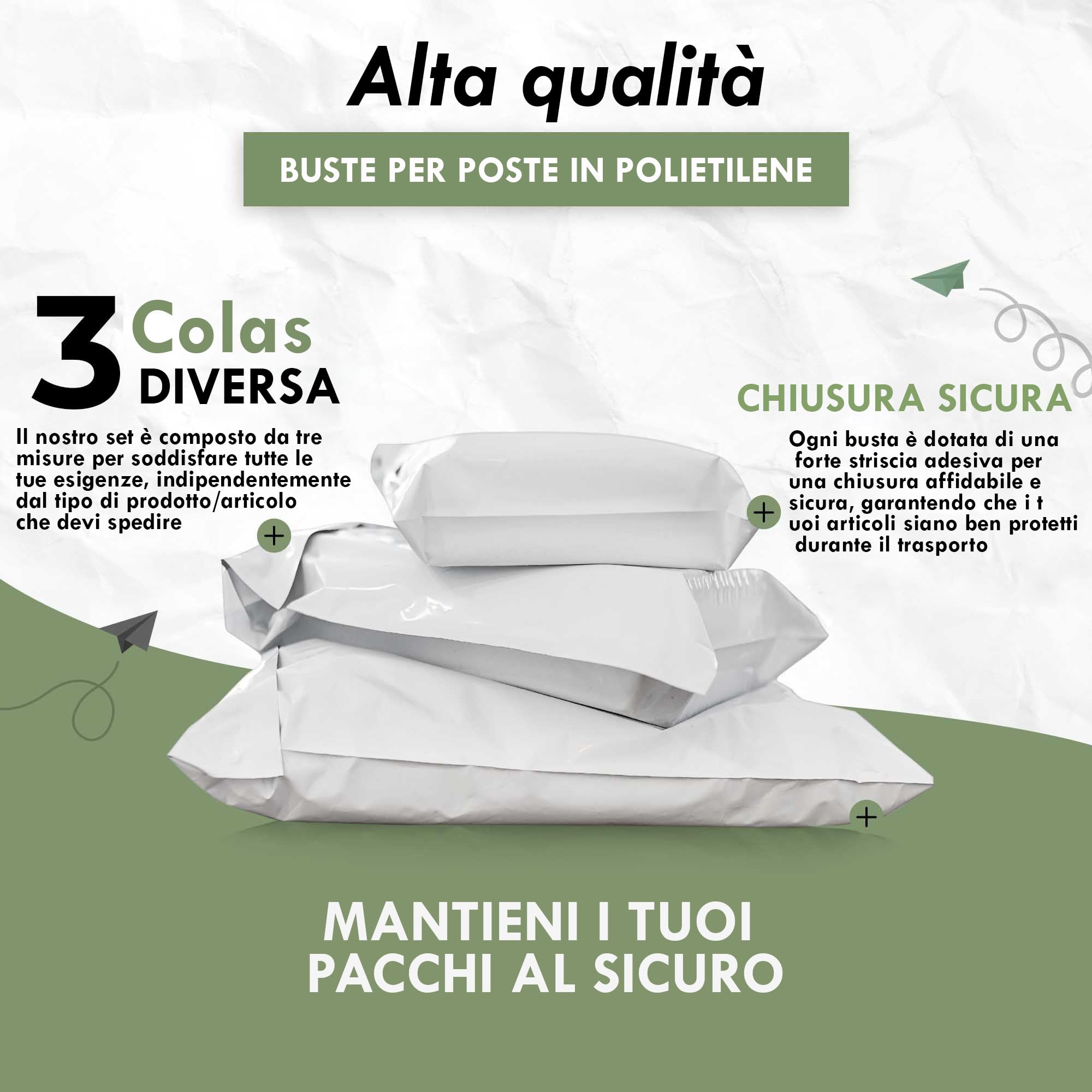 UGIX Buste per Spedizioni Vinted - Sacchetti Spedizione Opaqui Auto-adesivi, Pacchi per Spedizioni Vinted Vestiti, Scarpe,Libri-Resistenti all'Acqua e Strappi- 30Pcs-3 Misure Bianco