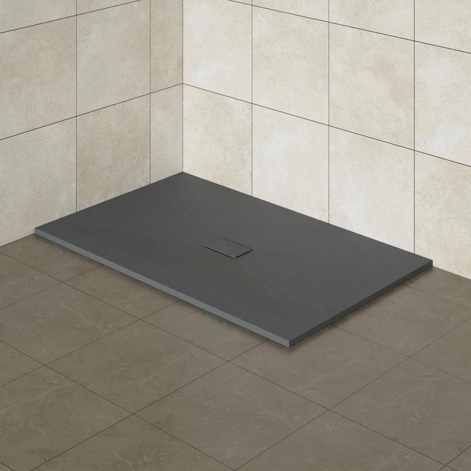 Aquariss Anthracite 1500X1000mm Smc Anti Slip Shower Base Tray Rectangular For Shower Enclosure
