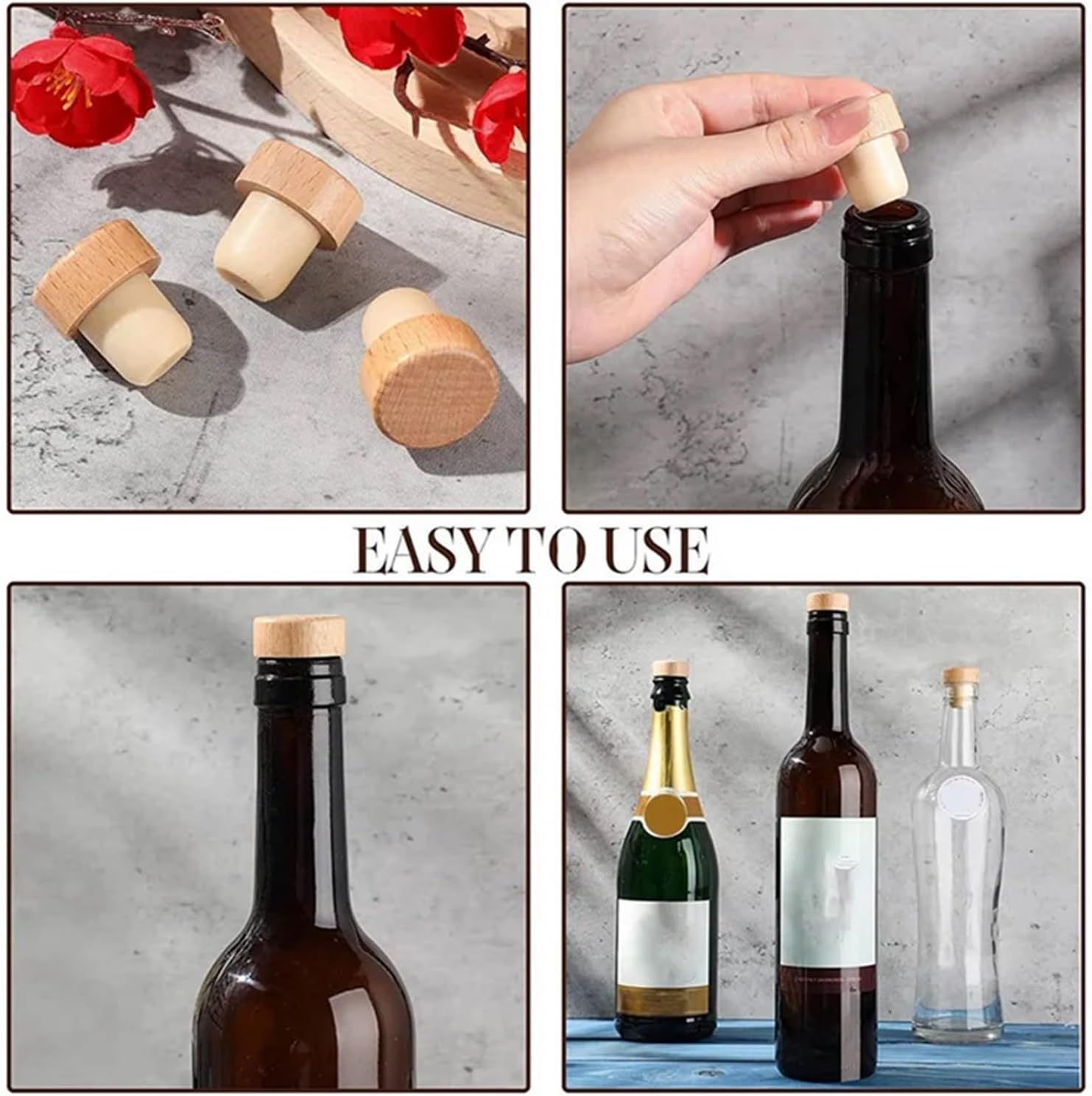 T Shaped Stoppers 40pcs Beech Top Wooden Bottle For Wine And Beer Bottles DIY Craft Tasting