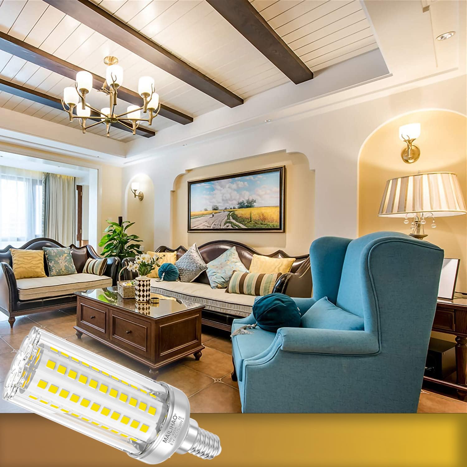 E14 LED Lampadina 4000K Bianco Neutro 1900LM,Equivalenti a 120W 150W Lampada Alogena, Angolo 360, Lampadina Edison,Nessun Sfarfallio,Alta luminosità e Risparmio Energetico Non Dimmerabile, 5 Pezzi