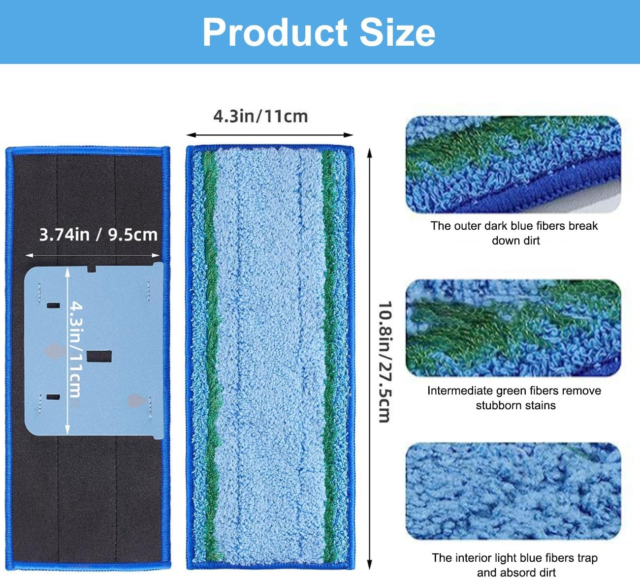 10 Pack Upgraded M6 Wet Mopping Pads Compatible with iRobot Braava Jet M6 Ultimate Robot Mop 6012, 6110, 6112, 6113, Washable and Reusable Robot Wet Mopping Pad Replacement Parts