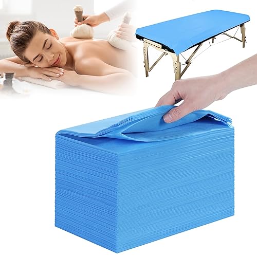 MVSUTA 20 piezas de sábanas desechables blancas de tela no tejida para spa, cubierta de cama impermeable para masajes tatuajes de belleza, 31 x 71