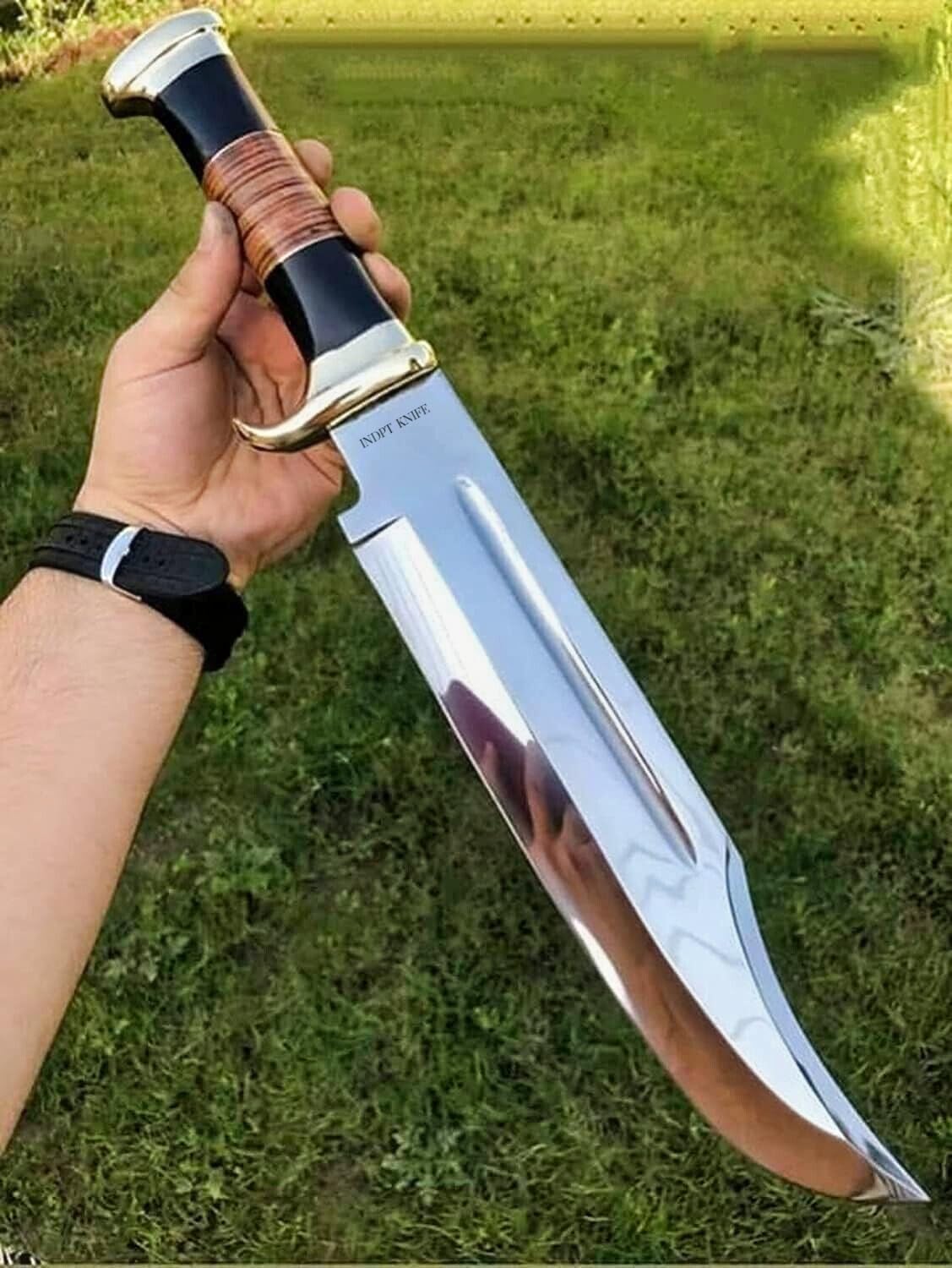 Couteau Bowie Fait Main Blade Hunters - Lame Acier Carbone 9 Pouces, Manche En Corne - Neuf