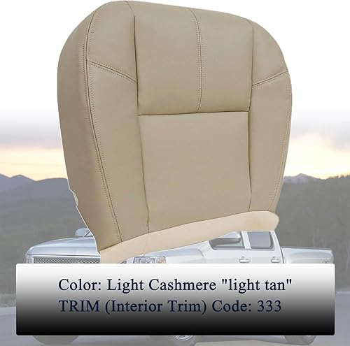 Miniatura 3 de Fundas de asiento de repuesto para parte inferior y trasera de ambos lados, color marrón #333, de piel de microfibra, aptas para Chevy Silverado