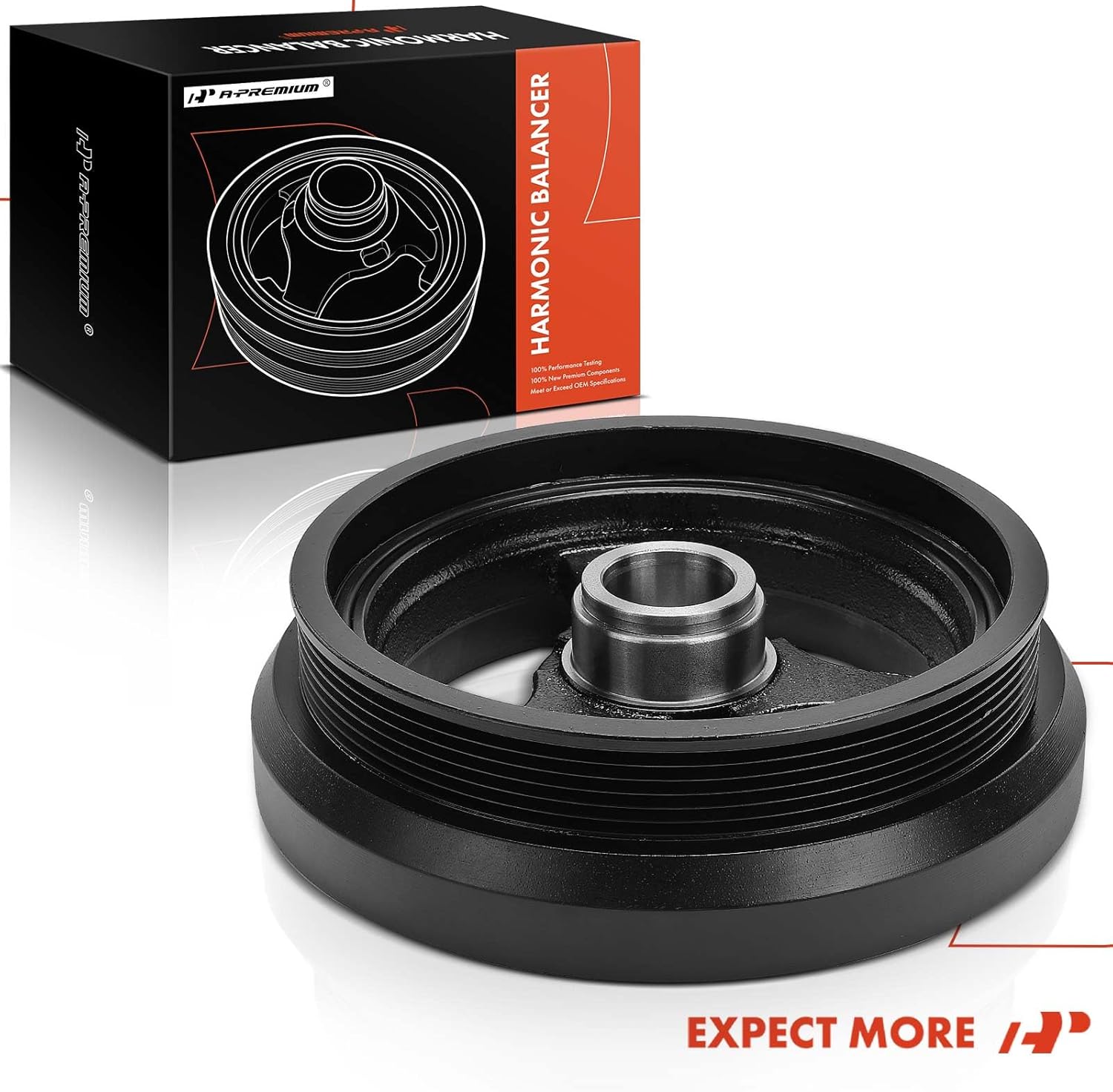 A-Premium Engine Harmonic Balancer Crankshaft Pulley Compatible with Chevrolet Trailblazer, Trailblazer EXT & GMC Envoy, Envoy XL XUV & Buick Rainier & Isuzu Ascender & Oldsmobile Bravada & Saab 9-7X