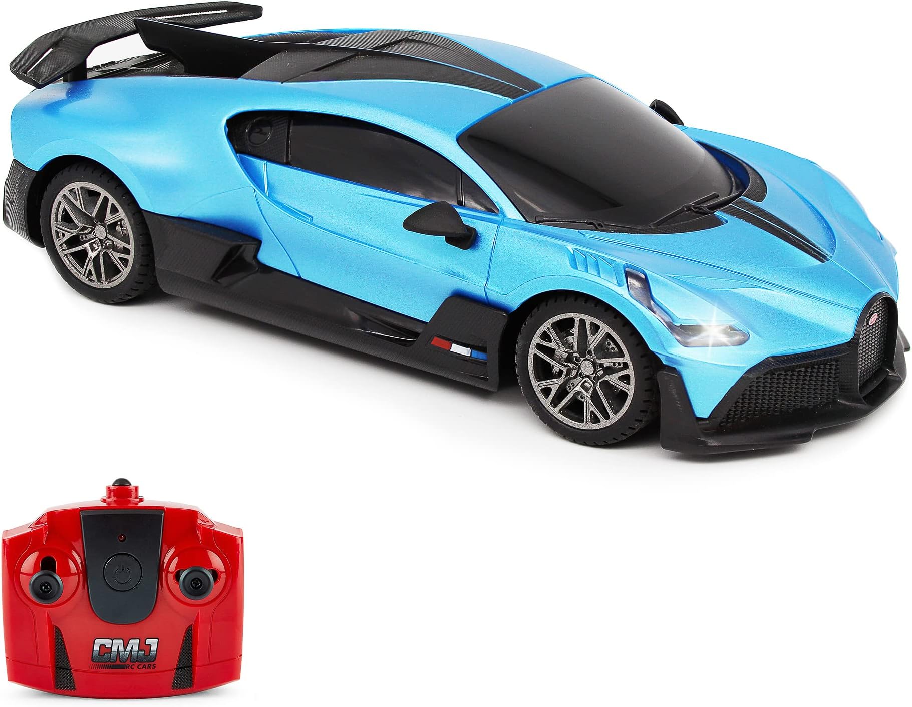 CMJ RC Cars Bugatti Divo Blue Remote control Radio Car 1:24 Officially Licensed 1:24 Scale Working Lights 2.4Ghz