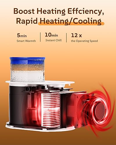 Miniatura 4 de Calentador de taza de café, mini refrigerador para enfriador de vino, calentador de tazas 3 en 1 para escritorio (enfriamiento, calefacción y