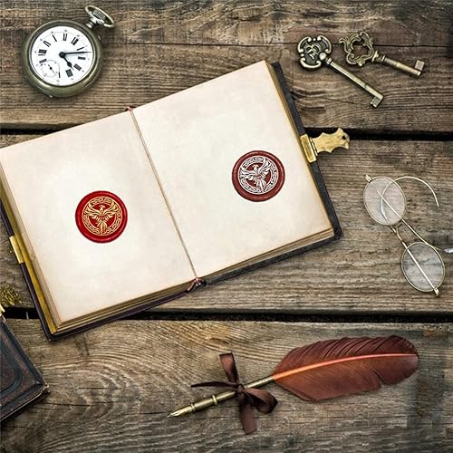 Miniatura 3 de CRASPIRE Phoenix - Sello de cera de sellado de nudo celta, sello de cera de animal de 1.181 in, cabeza de sello de latón extraíble vintage con mango