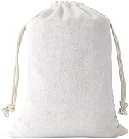 SumDirect 20 Pack White Cotton Muslin Drawstring Bags 6x8 Inch - Reusable Breathable Pouches for Wedding Gifts, Party Favors & Jewelry Storage