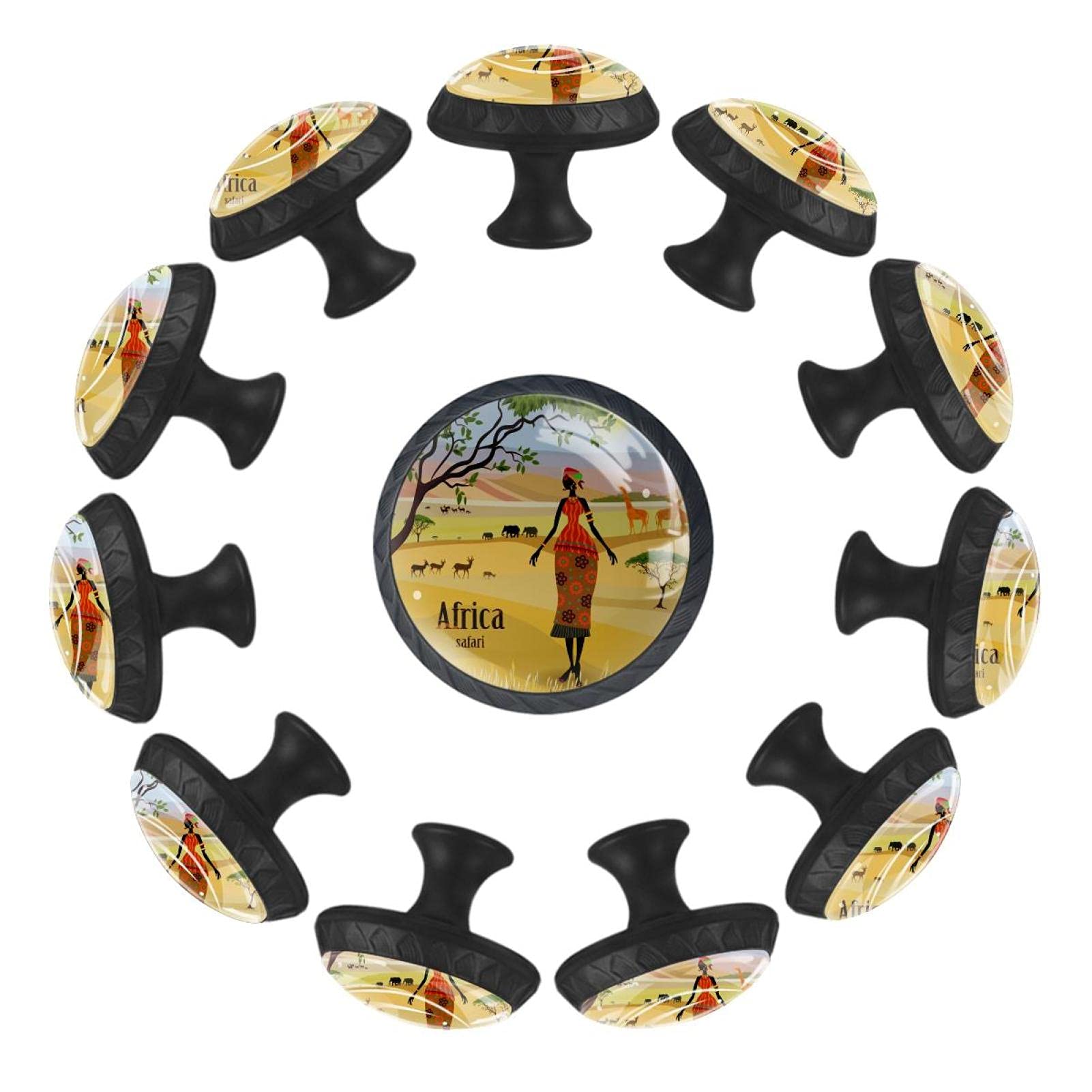 Bouton de tiroir femme africaine pour décorer la commode d'une crèche ou chambre d'enfant
