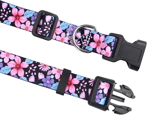 Miniatura 5 de HQYDDMI Collar de perro para perros medianos, collar suave y cómodo para mascotas para perros pequeños, medianos y grandes, patrón floral para