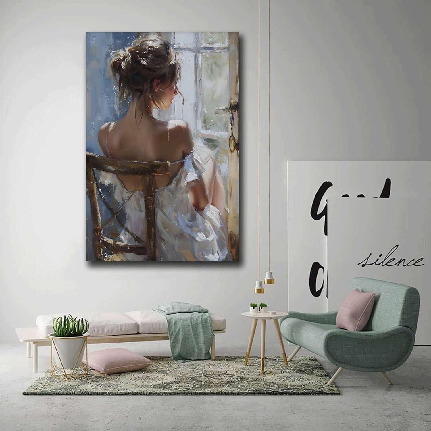 AutumnChi Poster Wall Art Picture Antique Woman Portrait Woman Dress Print Bedroom and Kitchen Office Wall Decoration 16x24inch Without Frame
