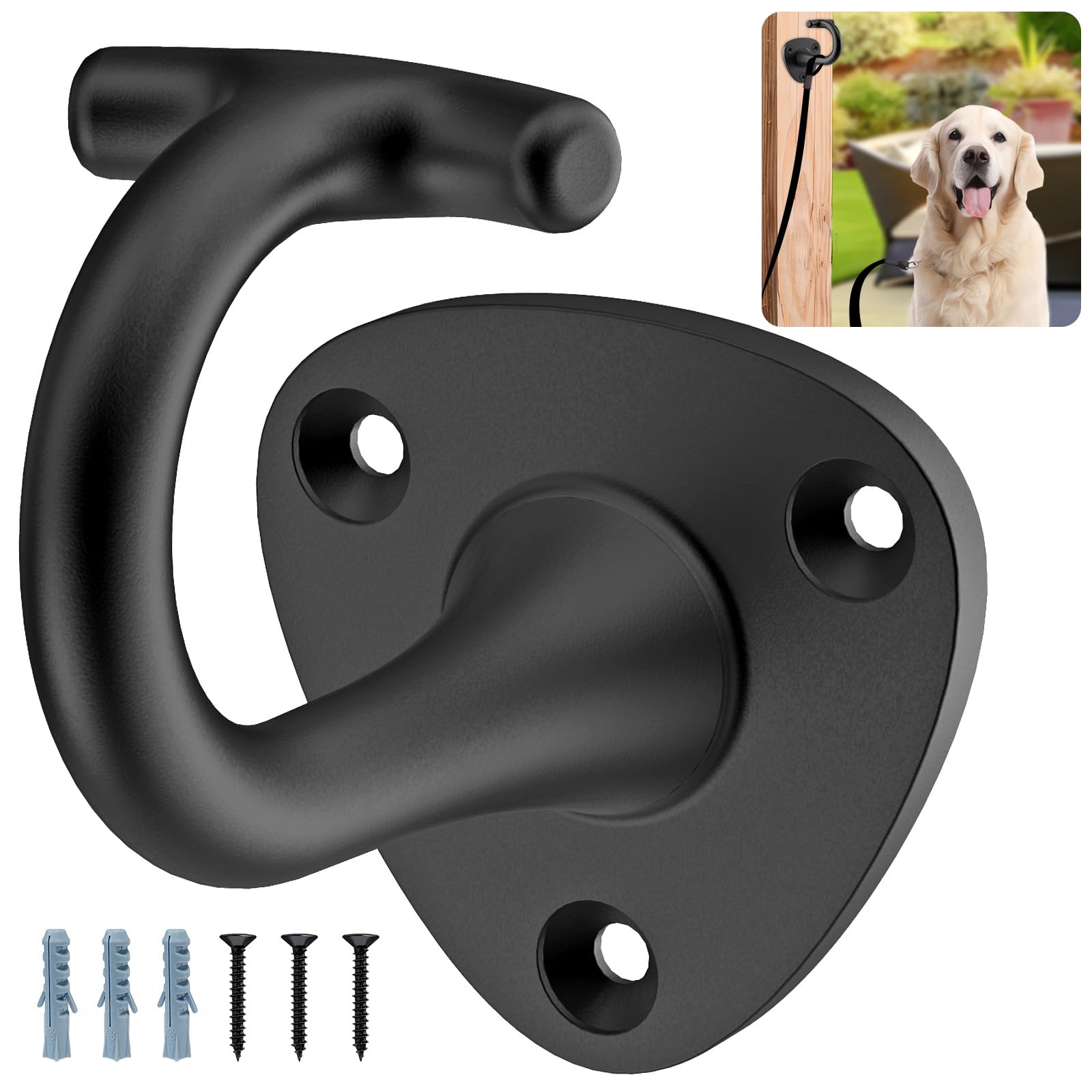 BeneLabel Dog Leash Holder for Wall, Pet Leash Wall Hook Heavy Duty Puppy Lead Leash Hanger Wall Mounted for Indoor Outdoor Entry, Farmhouse, Universally Suits Large/Medium/Small Dog, T Hook — image 1