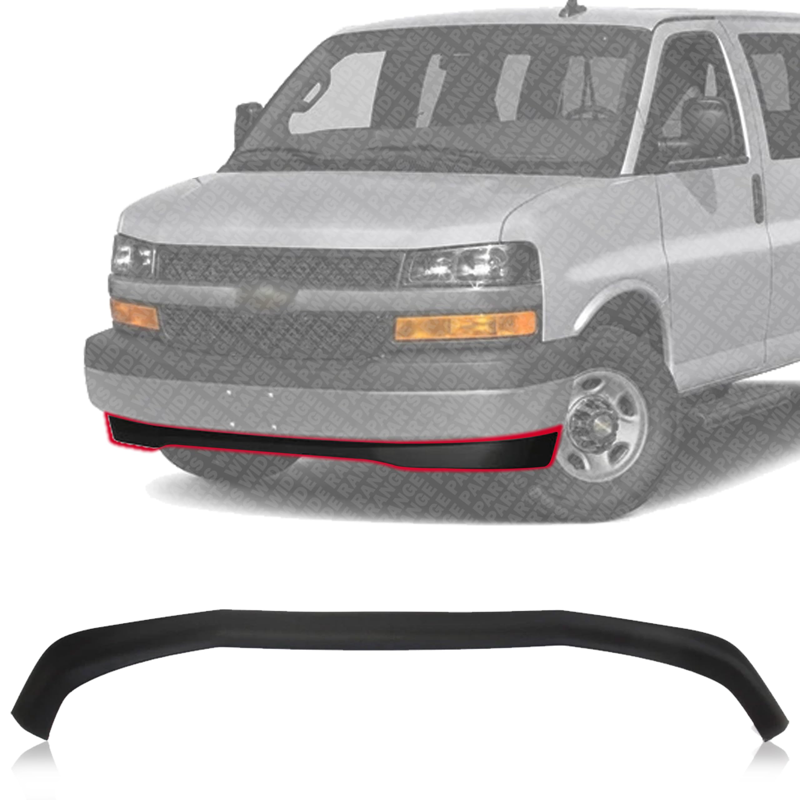 Front Bumper Lower Valance Air Deflector Textured Direct Replacement Compatible With 2003-2017 Chevrolet Express/GMC Savana 1500 2500 3500 GM1092226 25758613