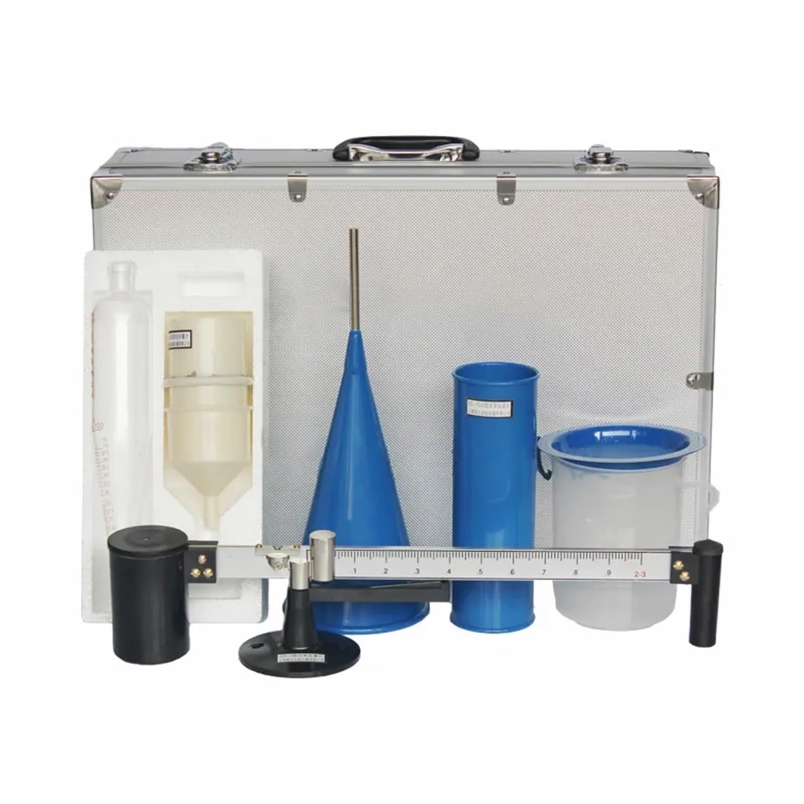 Portable Mud Tester Kit, Sand Content Meter, Slurry Hydrometer, Mud Viscometer with Marsh Funnel & Viscometer Cup, Toolbox, Slurry Testing Tools Set for Laboratory Factory