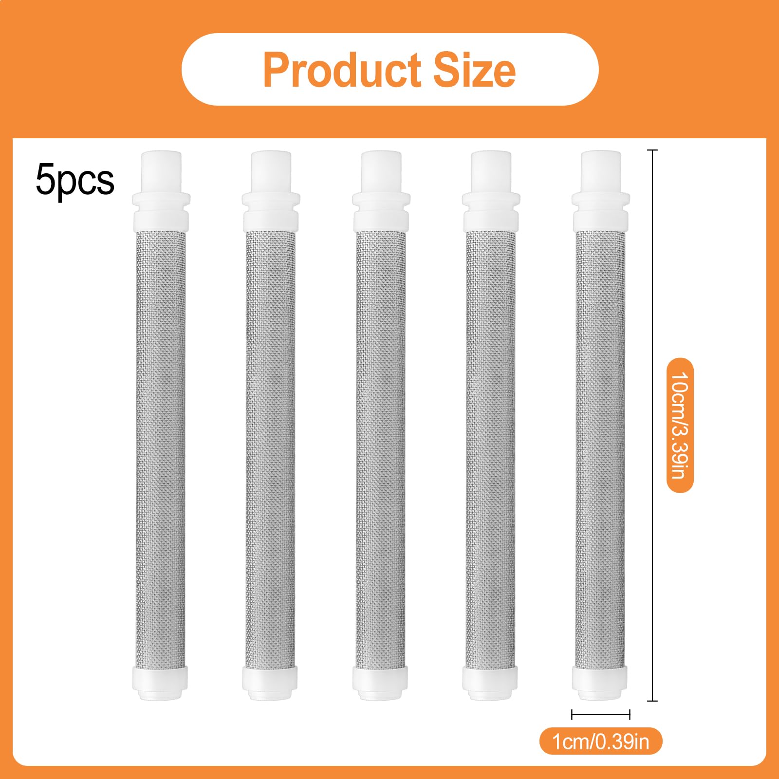 5 Unidades de Malla de 60 Airless Pistola Pintura Filtro para Wagner, Malla Fina de Acero Inoxidable Elementos de Filtro de Pistola de Pulverización Airless para Wagner Paint Spray Gun - 2
