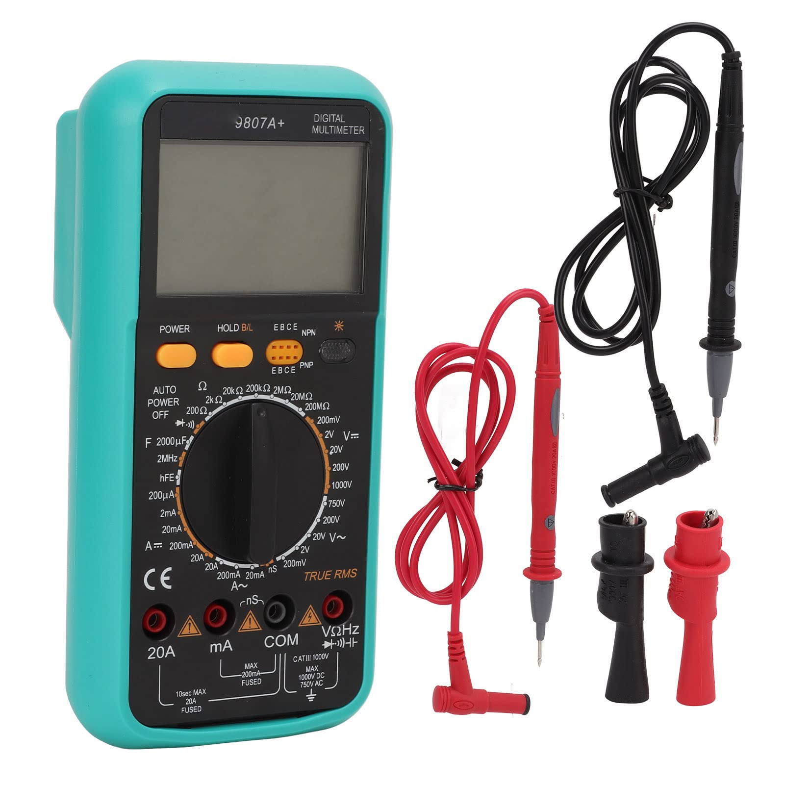 Multimetro Digitale Tester di Tensione e Corrente Portatile Ad Alta Precisione per Elettricisti con Allarme Acustico e Luminoso ABS