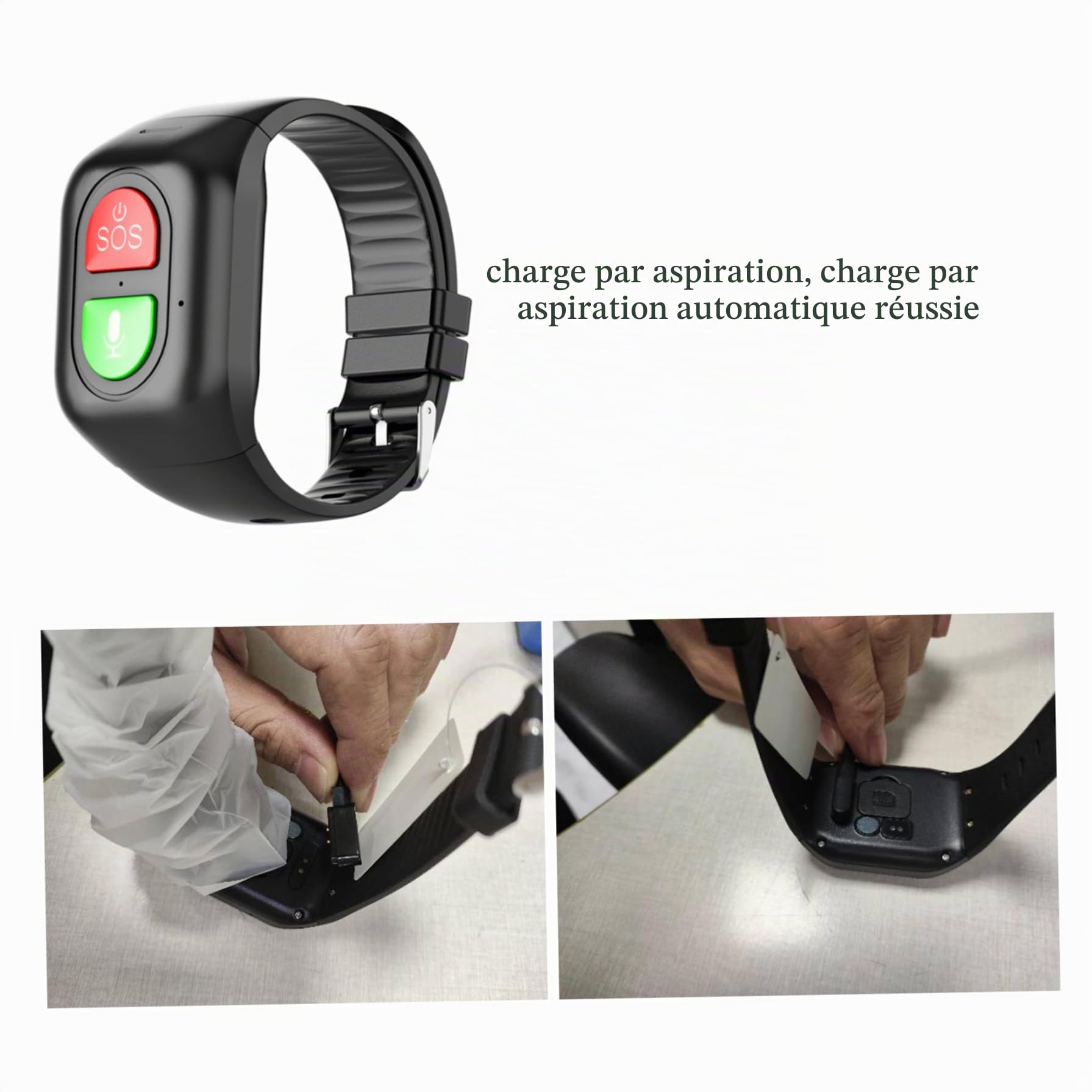 Yeory Bracelet SOS Bracelet de localisation GPS d'appel d'urgence Montre Fitness pour Les Seniors et Les Enfants, 'Urgence