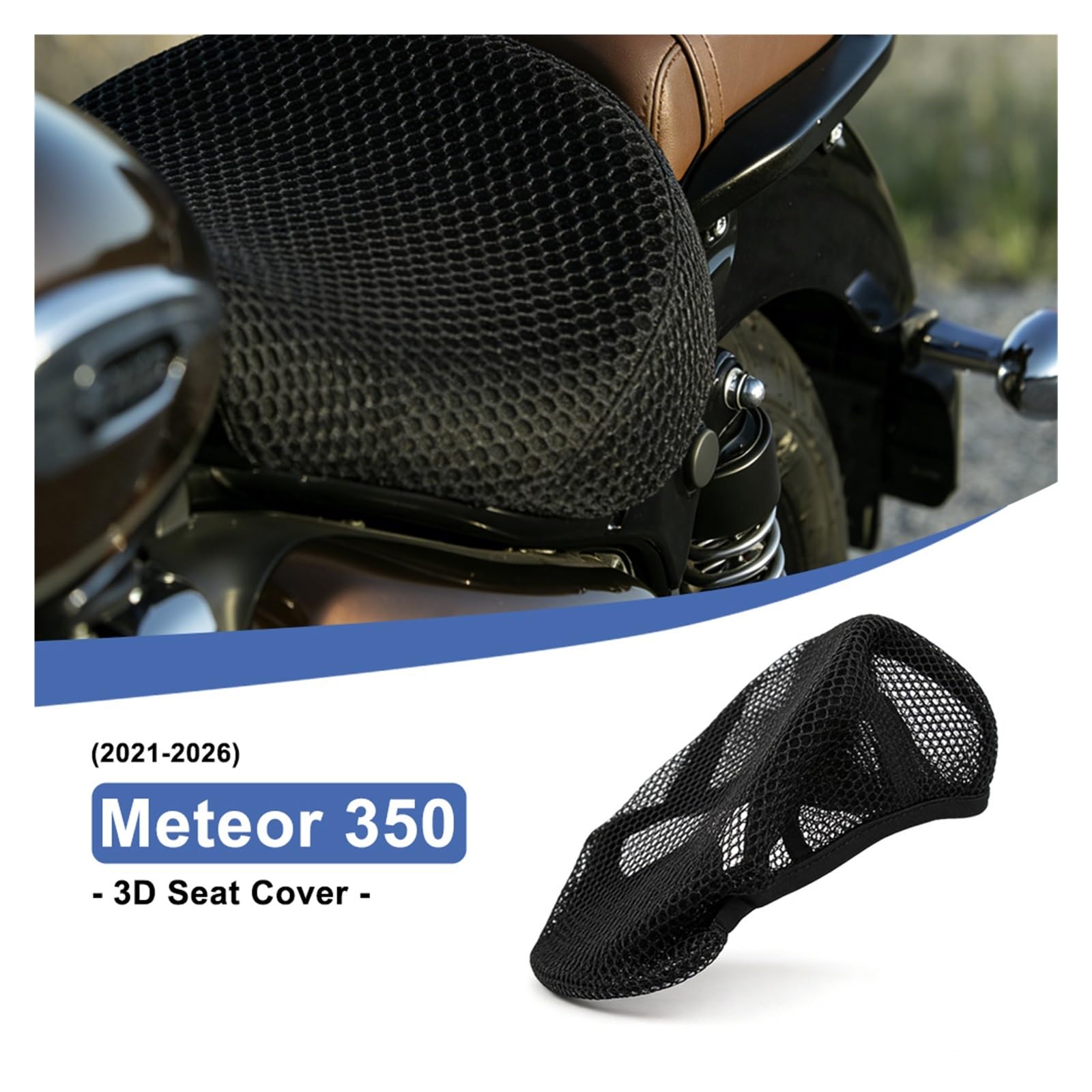 Coprisella Coprisedili Per Ro&yal Enfi&eld Meteor 350 Meteor350 | Per Ro&yal Enfi&eld Meteor 350 Meteor350 2020-2025 Coprisedili Cuscino In Rete A Nido D'ape Isolato