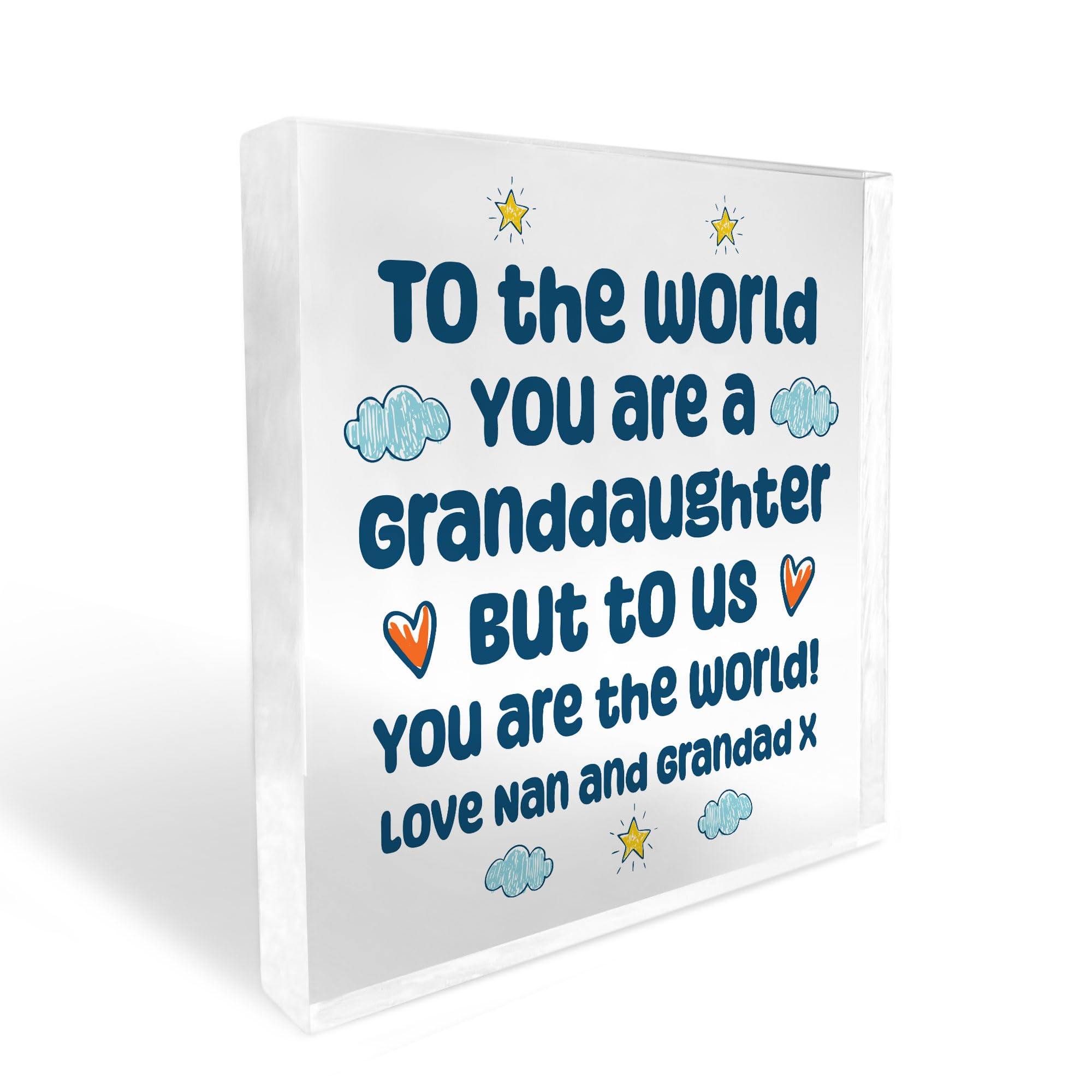 Red Ocean Granddaughter Gift Keepsake Acrylic Block Christmas Birthday Gift From Nan And Grandad Gift For Grandson