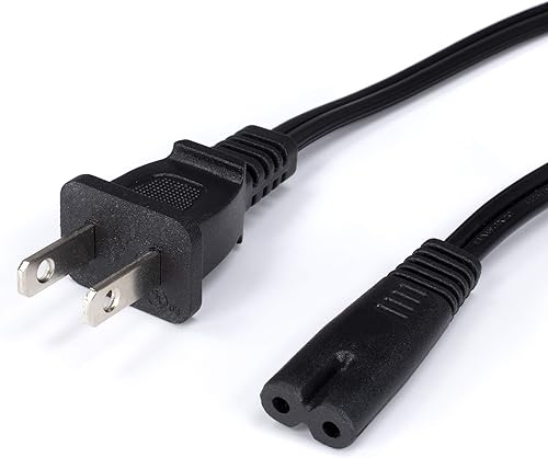 THE CIMPLE CO Figura 8 Cable de alimentación (2 clavijas) con núcleo de alambre de cobre, no polarizado para satélite, CATV, sistemas de juego y más