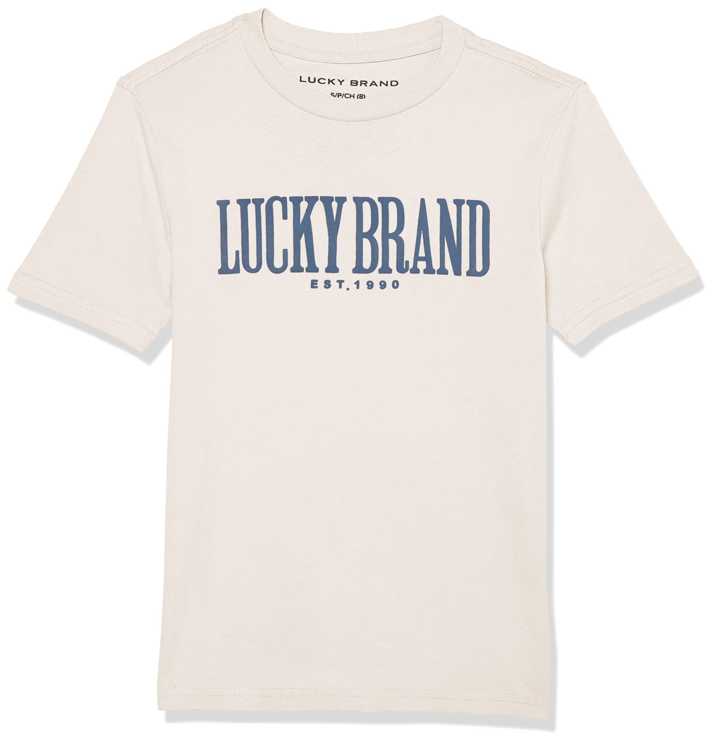 Lucky Brand Boys' Short Sleeve Graphic Crew Neck T-Shirt, Soft, Comfortable, Relaxed Fit