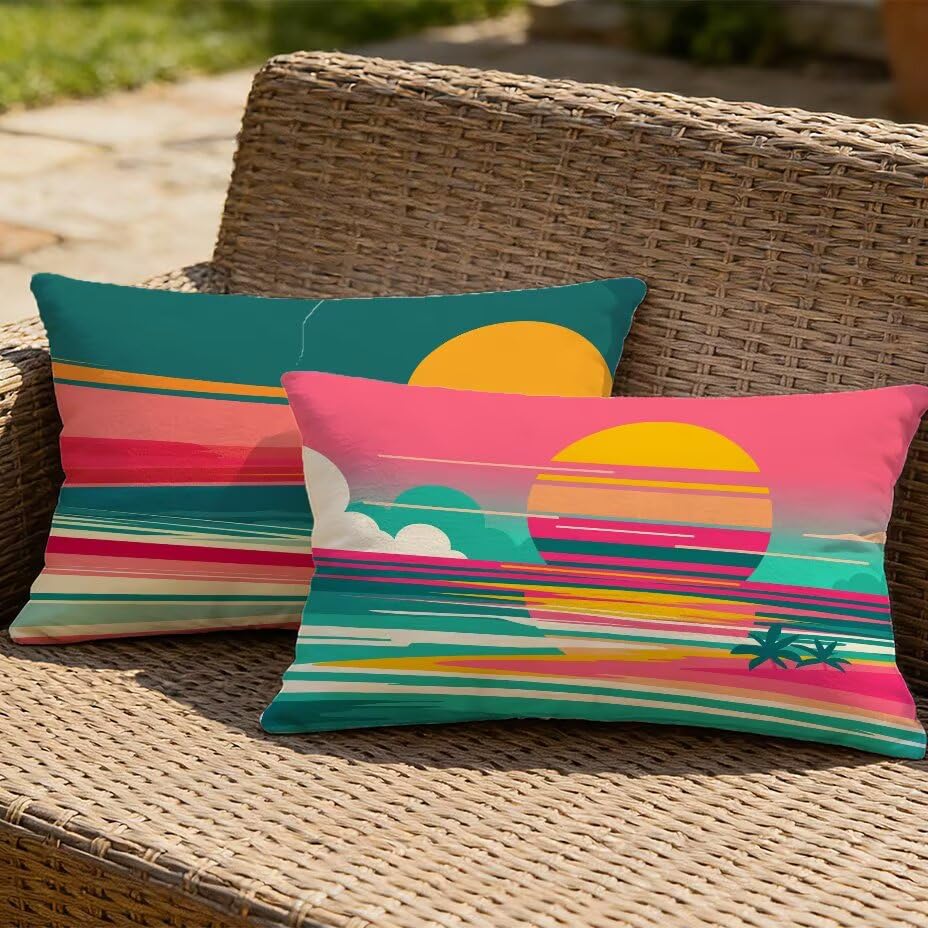 Housse de Coussin de Jardin 60x90 cm Imperméable Grand Format Rectangulaire