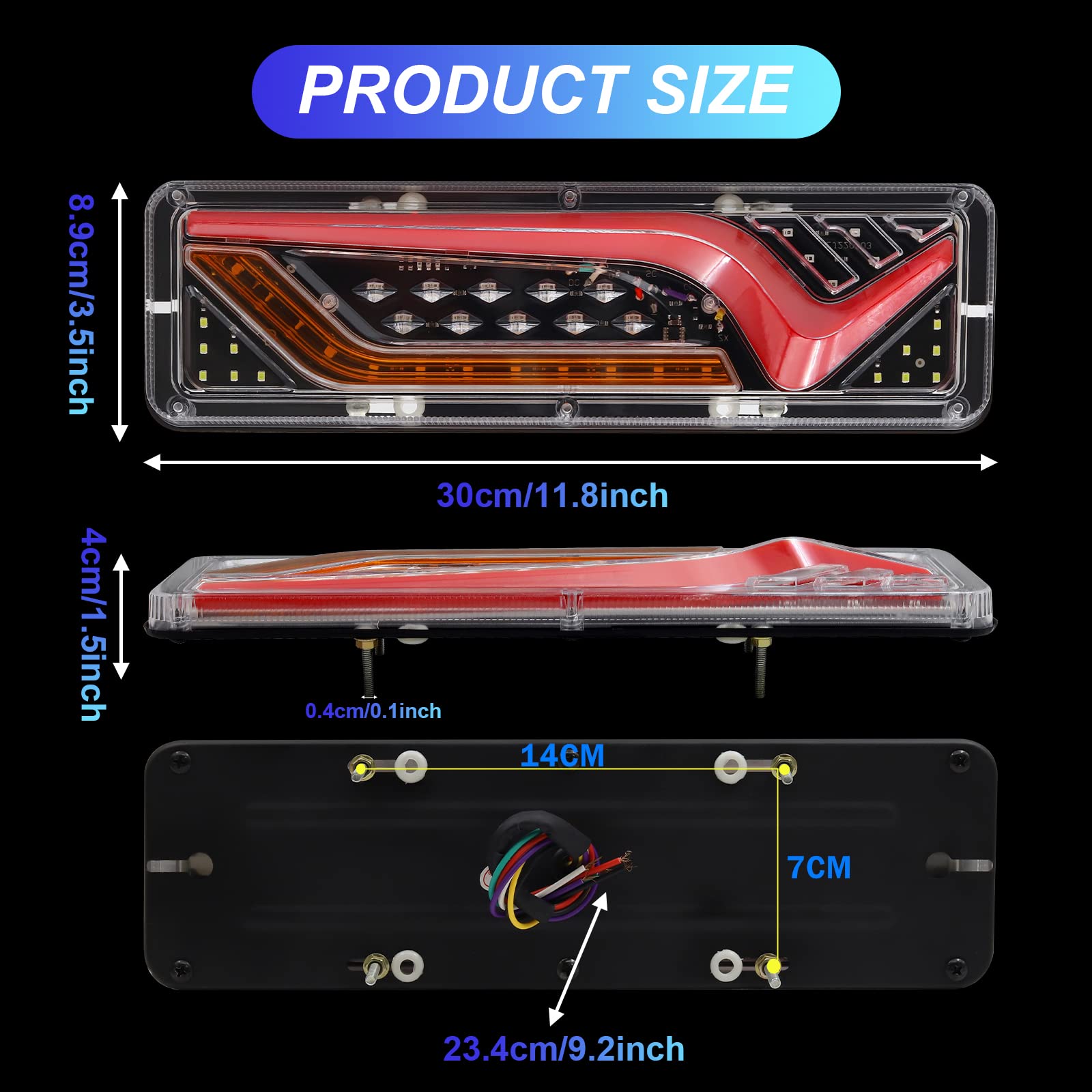 2PCS Fanali Posteriori LED Per Camion 12V-24V | Luci Stop, Frecce E Retromarcia - Impermeabili IP67 - Foto 3