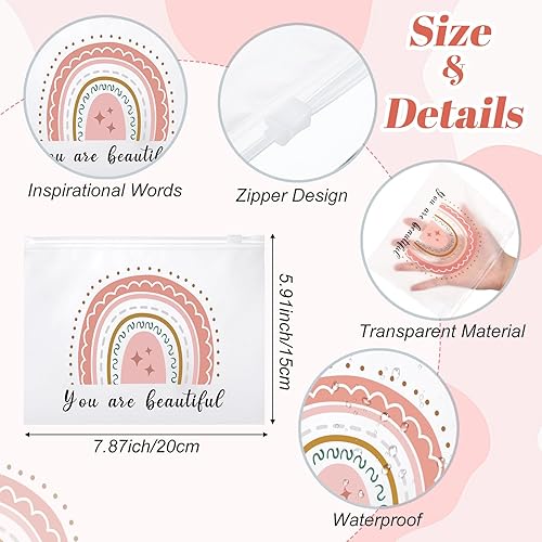 Miniatura 8 de 50 bolsas de cosméticos de arco iris, regalos inspiradores para mujeres, citas motivacionales, bolsa de maquillaje, bolsas de cosméticos mate EVA a