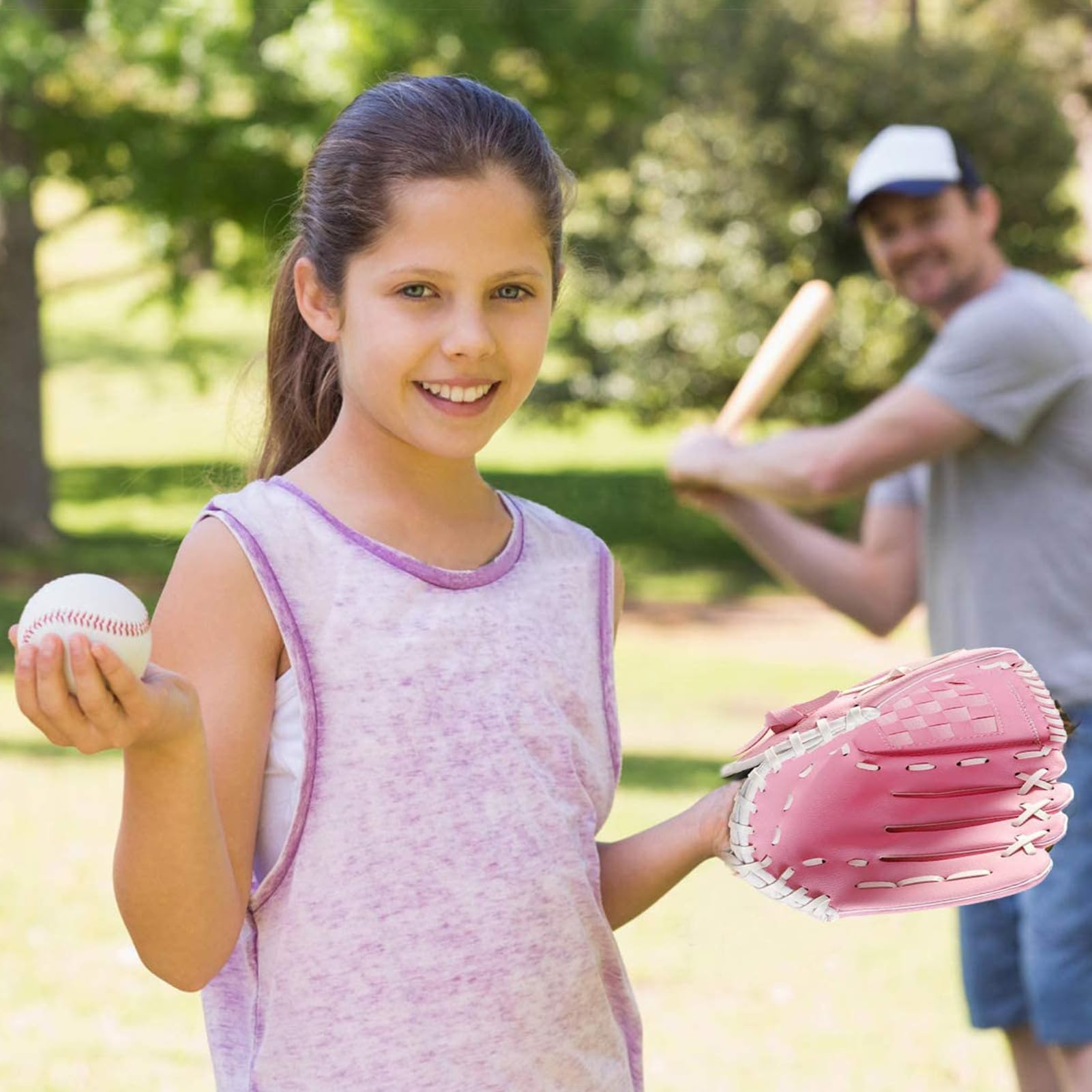 Generico Guanti da allenamento per baseball, guanti da baseball per giovani,Guanto da baseballs per adulti e ragazze | Guantii da baseballs in pelle PU addensati per bambini per principianti