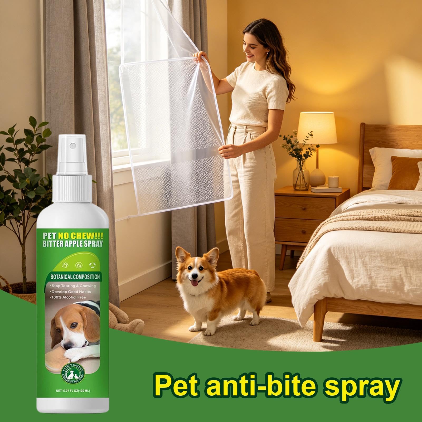 Générique Spray Anti-Mordillage pour Chiens - Brume Amère 100 ML | Spray Anti-Mastication Canin - pour Meubles De La Maison Canapé Et Divan Encadrement De Porte Cour Et Jardin Pelouse