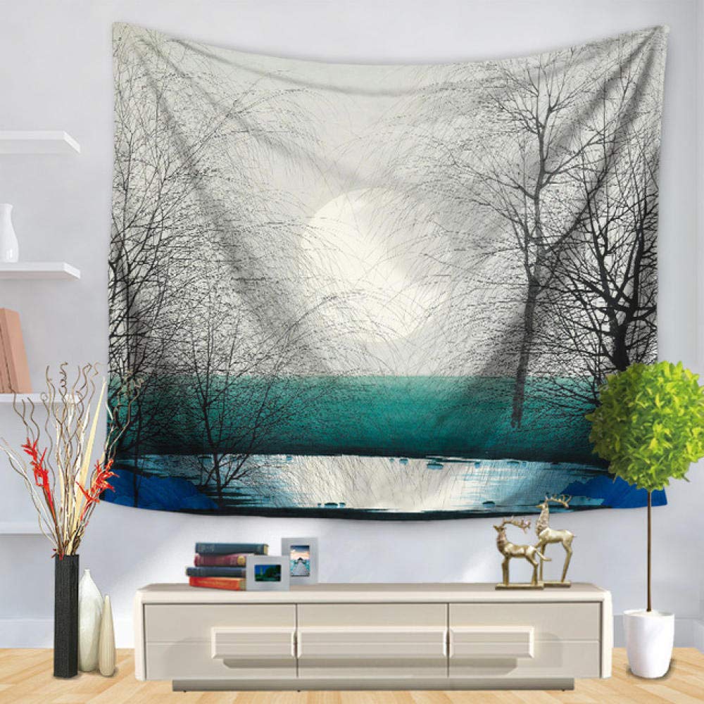 Tapisserie psychédélique arbre paysage pour décoration murale de maison et salon