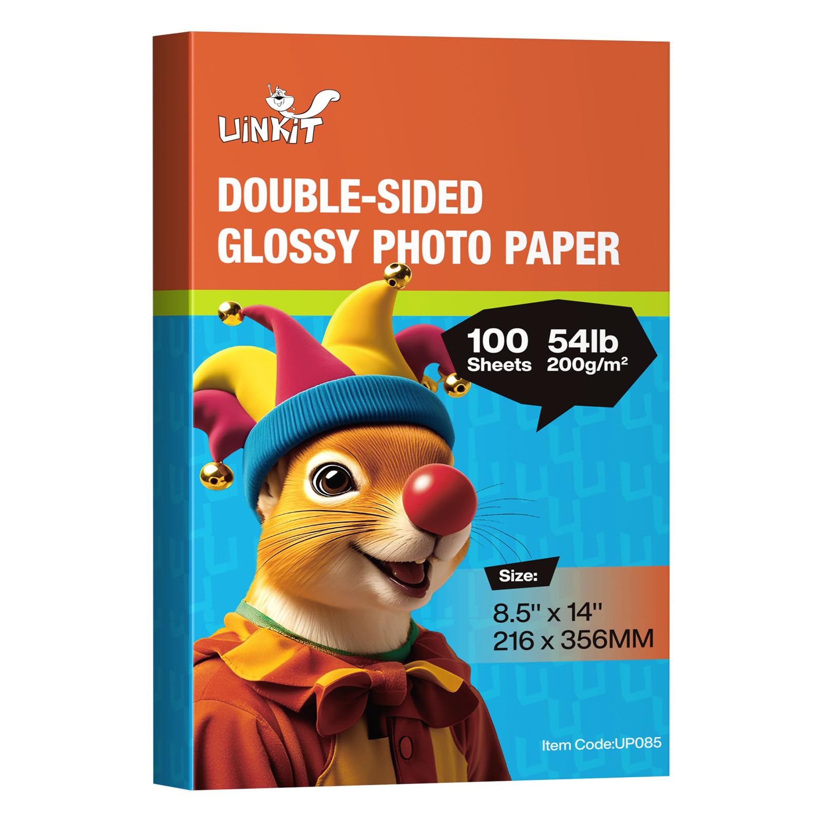 Uinkit 8.5x14 inches 54lb Double Sided Photo Paper Glossy 54lbs100 sheets Inkjet for Dye Ink 200Gsm Value Bulk Pack Picture 8.5 x 14 9.5Mil for Inkjet Printing Printer