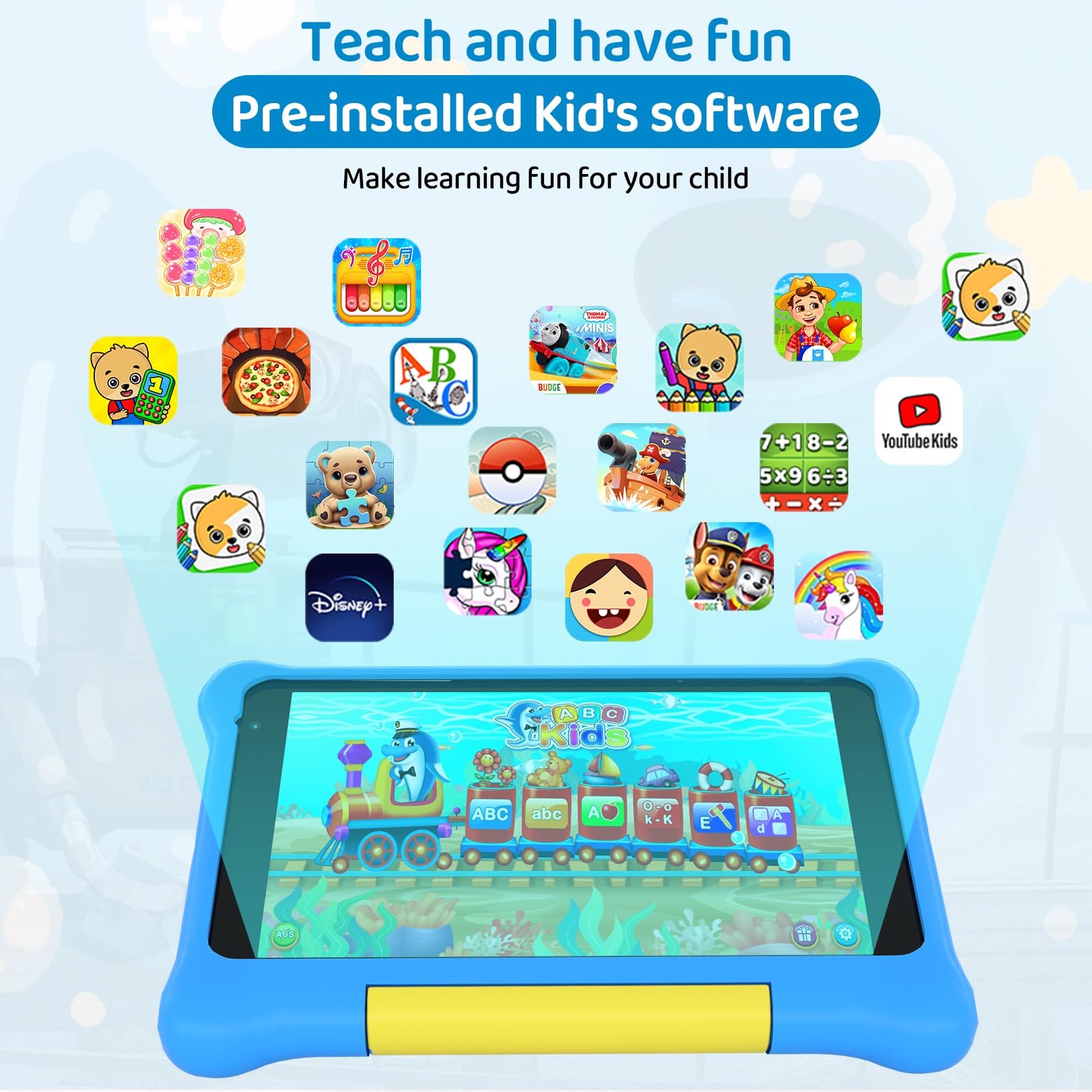 Android 13 Tablet Bambini 7 pollici, Tablet per Bambini 5 GB+32 GB