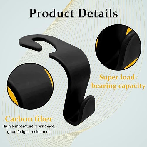 Miniatura 4 de 4 ganchos multiusos para reposacabezas de automóvil, organizador de almacenamiento para interiores, accesorios para bolsos, bolsos, colgador de