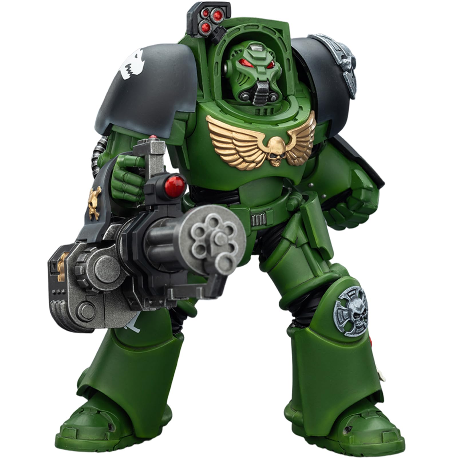 JOYTOY Warhammer 40k Salamanders Terminator 3 with Power Fist and Assault Cannon 1/18 Action Figure Collect And Display Model