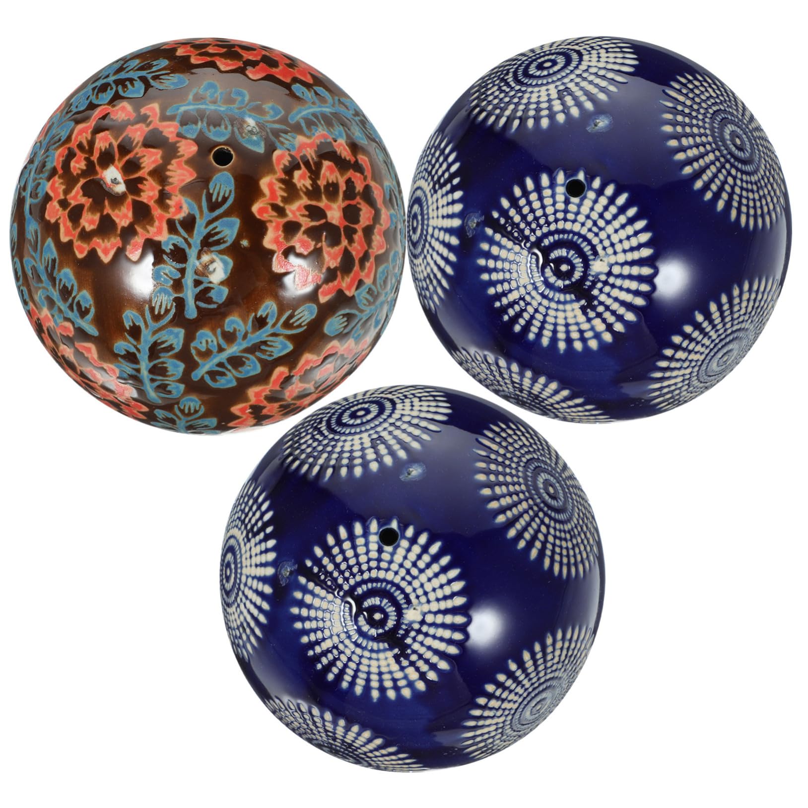 Happyyami 3piezas Bolas Flotantes De Cerámica Vintage para Decoración De Acuarios y Piscinas De Esferas Coloridas De Accesorios para Hogar y Jardín
