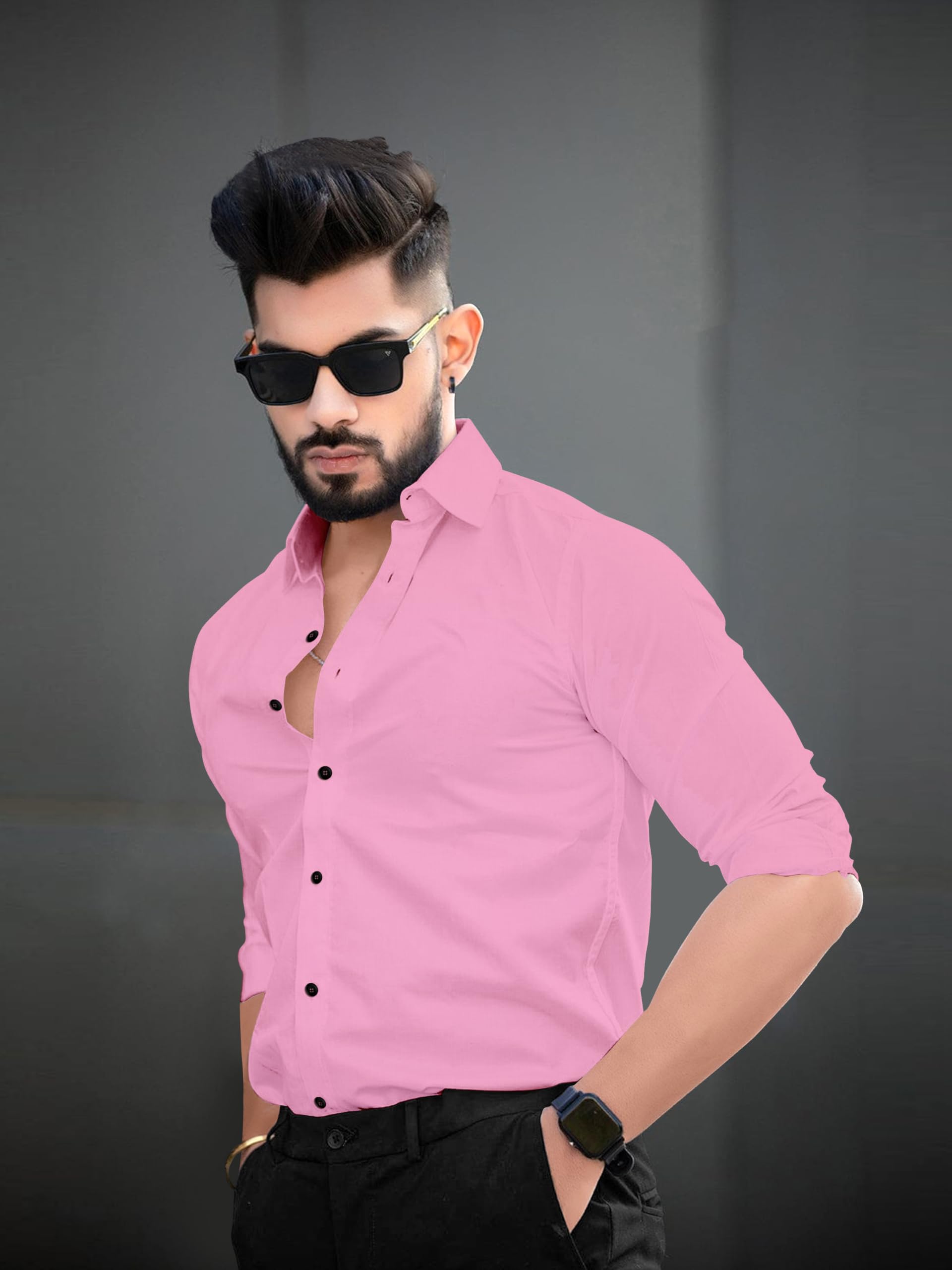 Men's Cotton Blend Party Shirt | Full Sleeve Solid Shirt for Men-picture-25