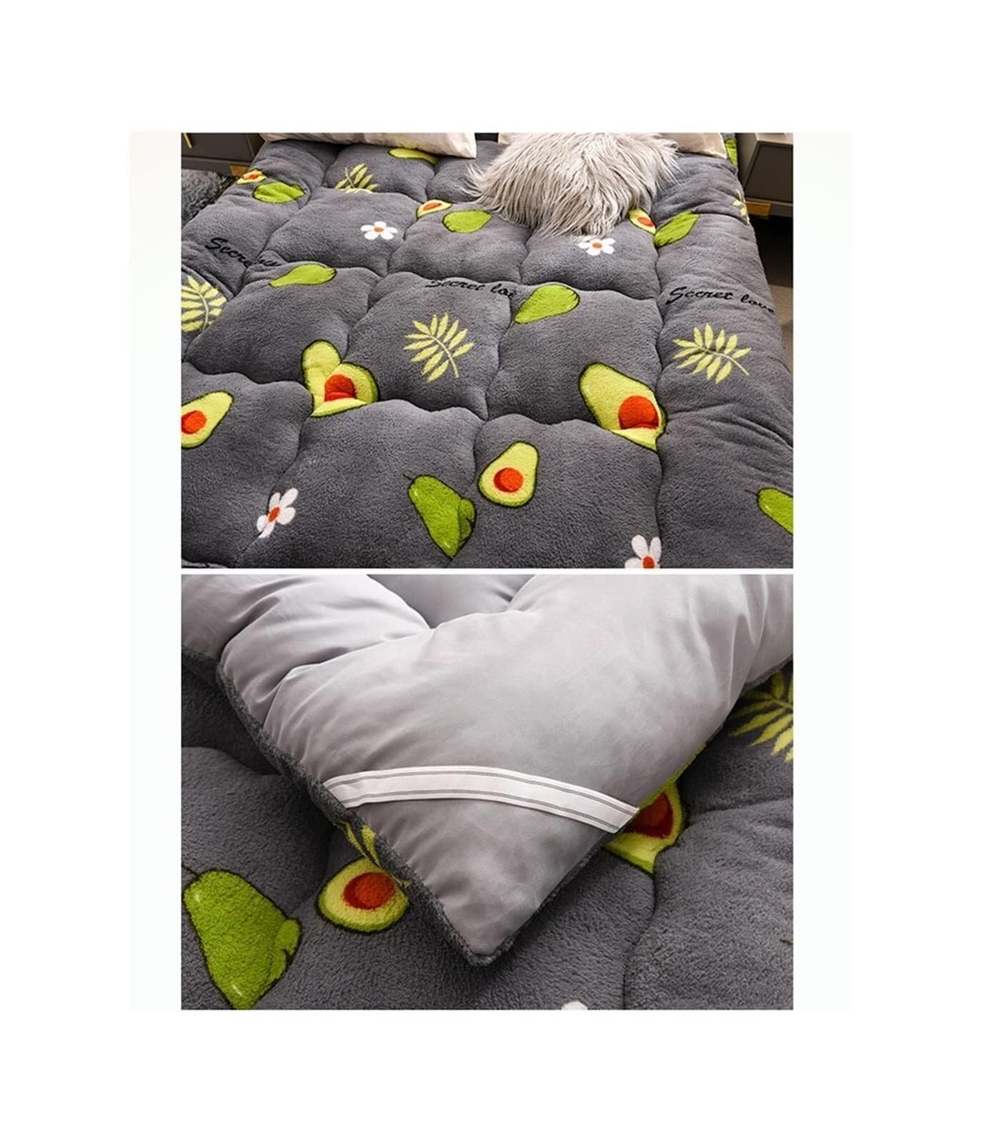 Materasso futon giapponese da pavimento, cuscino di lusso extra morbido in lana, traspirante, pieghevole, universale, quattro stagioni (90x200 cm)(B,90x200 cm)