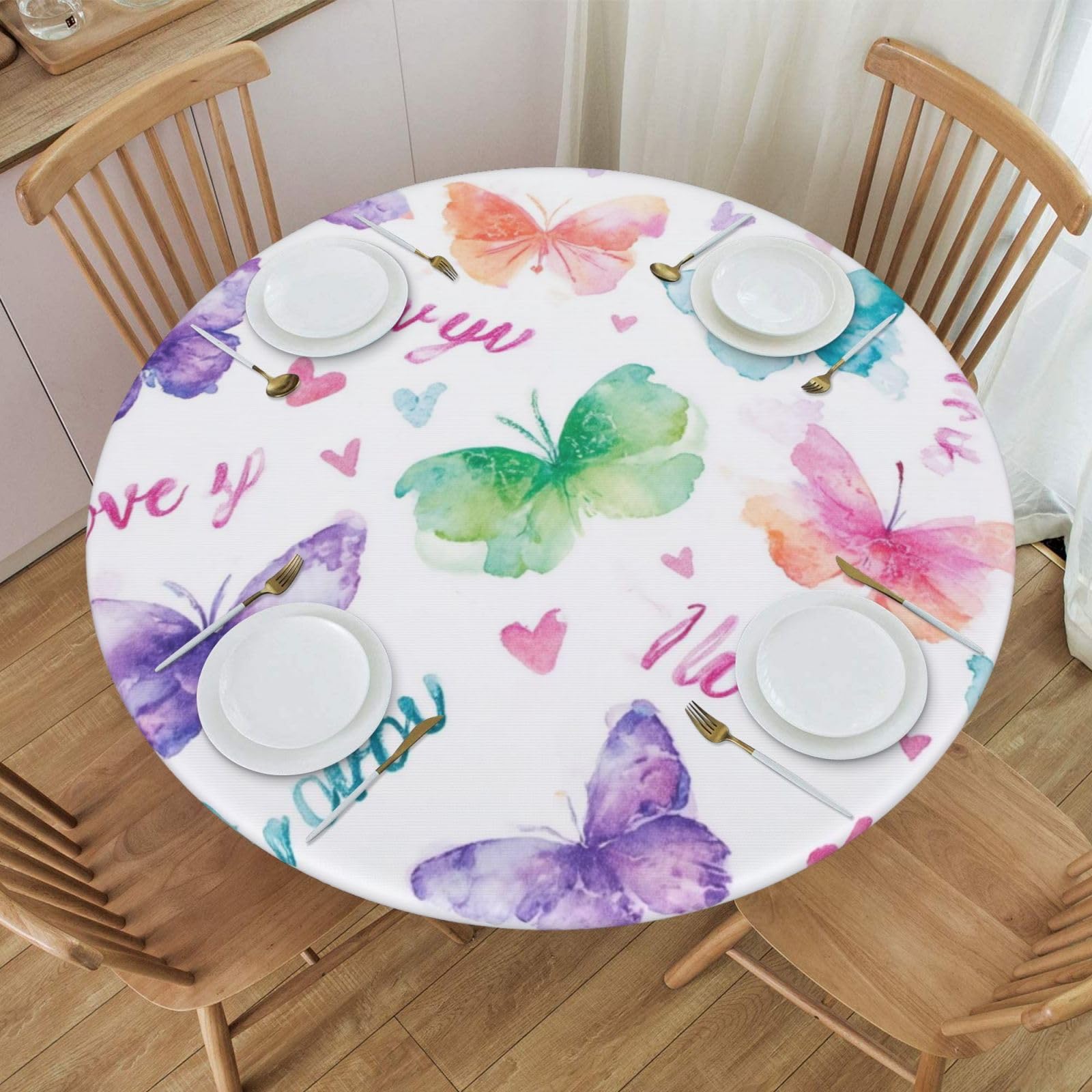 Nappe élastique anti-vent et imperméable pour table ronde S