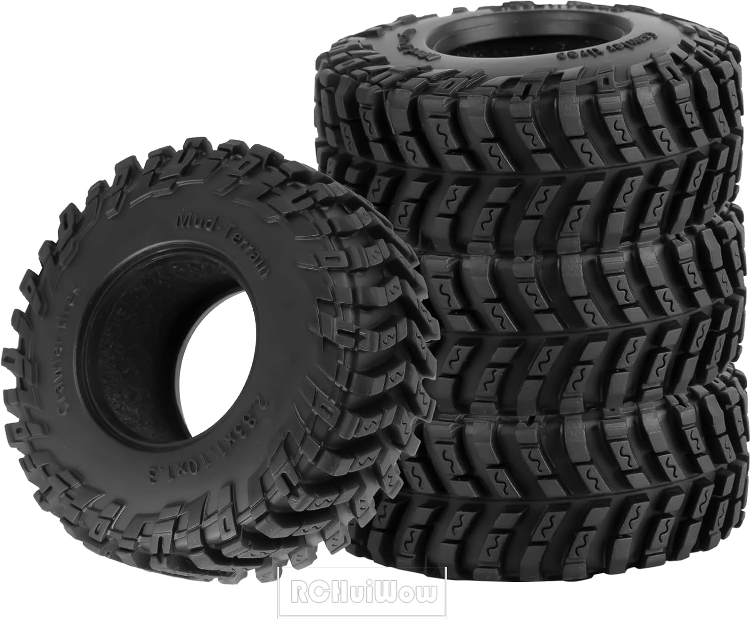 1.3" RC Crawler Tire Skins,Multi-Terrain Soft Sticky Rubber Tires for TRX4 SCX24 FMS Ascent-18 1/18 1/24 Off-Road RC Car Upgrade Parts,4PCS (Style E)