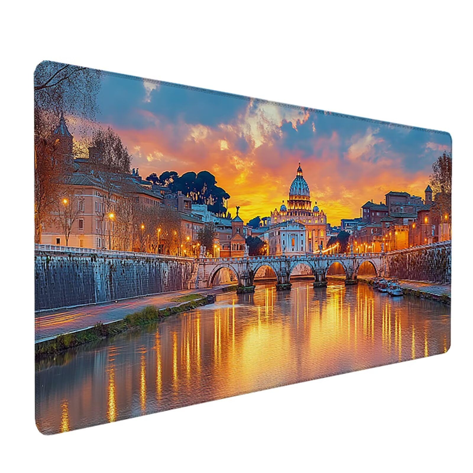 XXL podkładka pod mysz zachód słońca, podkładka pod mysz do gier 1200 x 600 x 3 mm, podkładka na biurko ze zszytymi krawędziami, antypoślizgowa podkładka pod mysz, akcesoria biurkowe, mata do gier