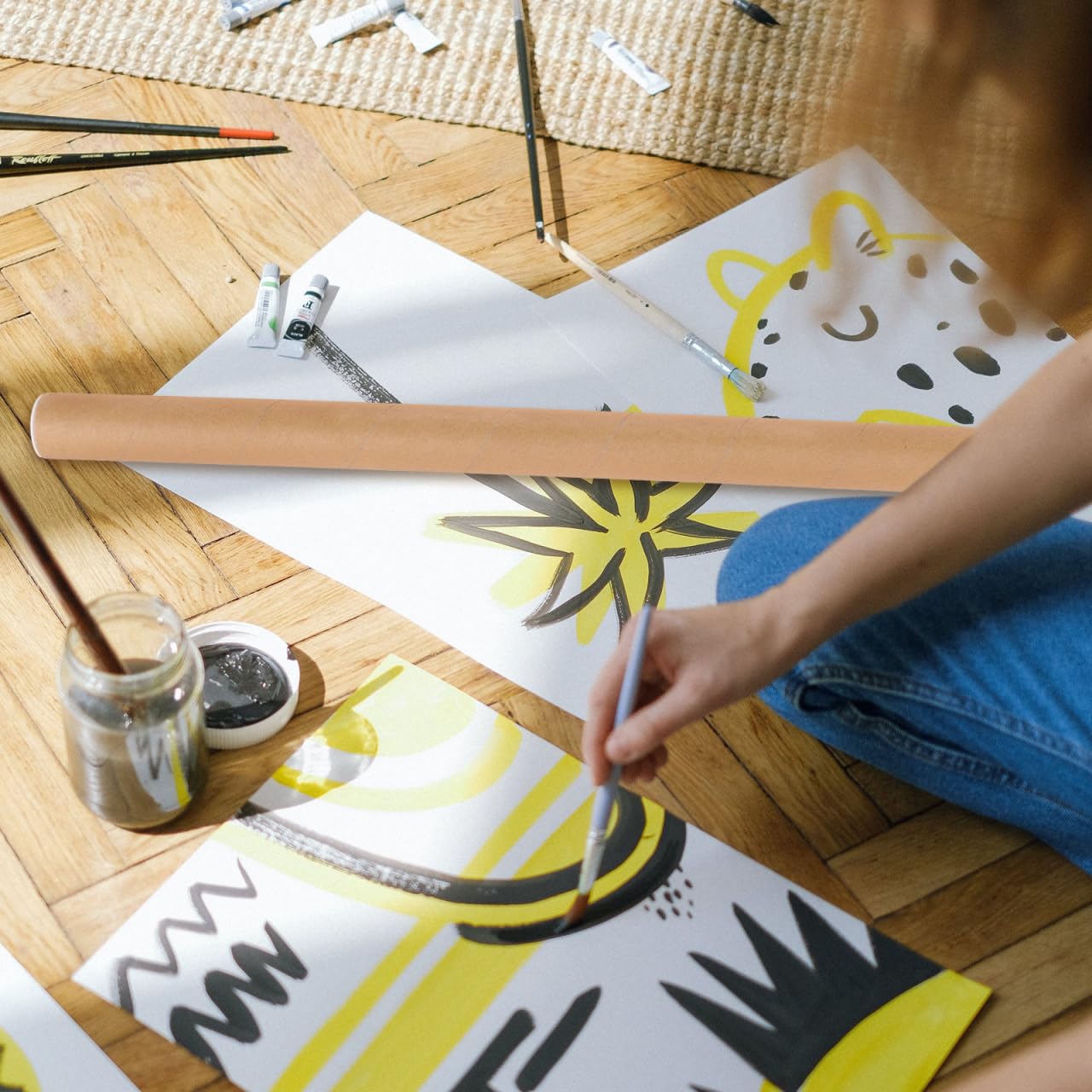 OSALADI Tubos De Cartón Kraft Para Envíos Postales Y Almacenamiento De Carteles Dibujos Y Planos Con Tapa Protección Contra Arrugas Y Daños Para Manualidades Y Arte