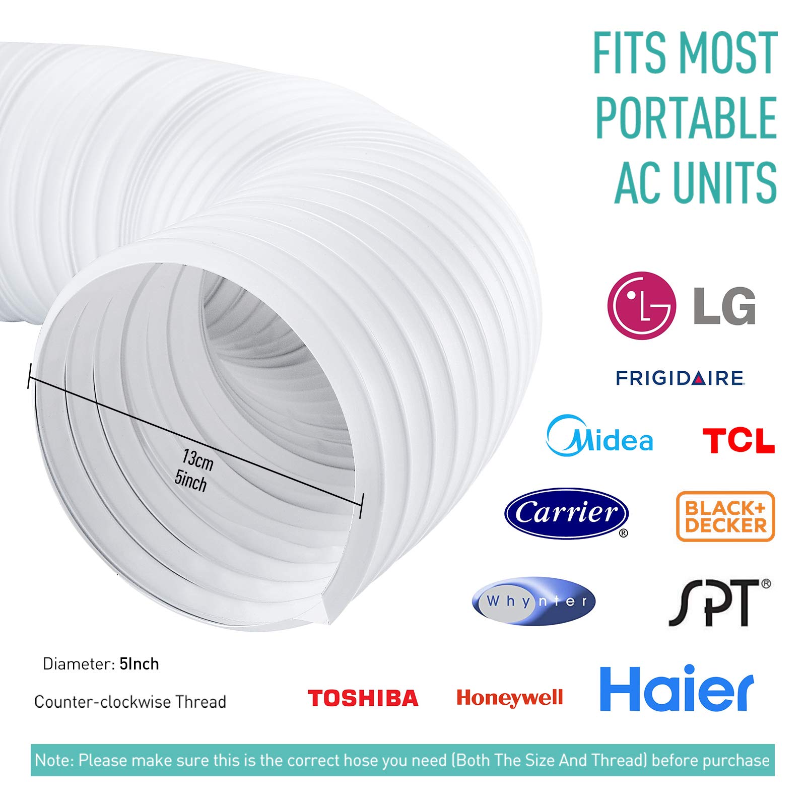 Buy AGPTEK Air Conditioner Hose Pipe 5'' Diameter Venting Duct