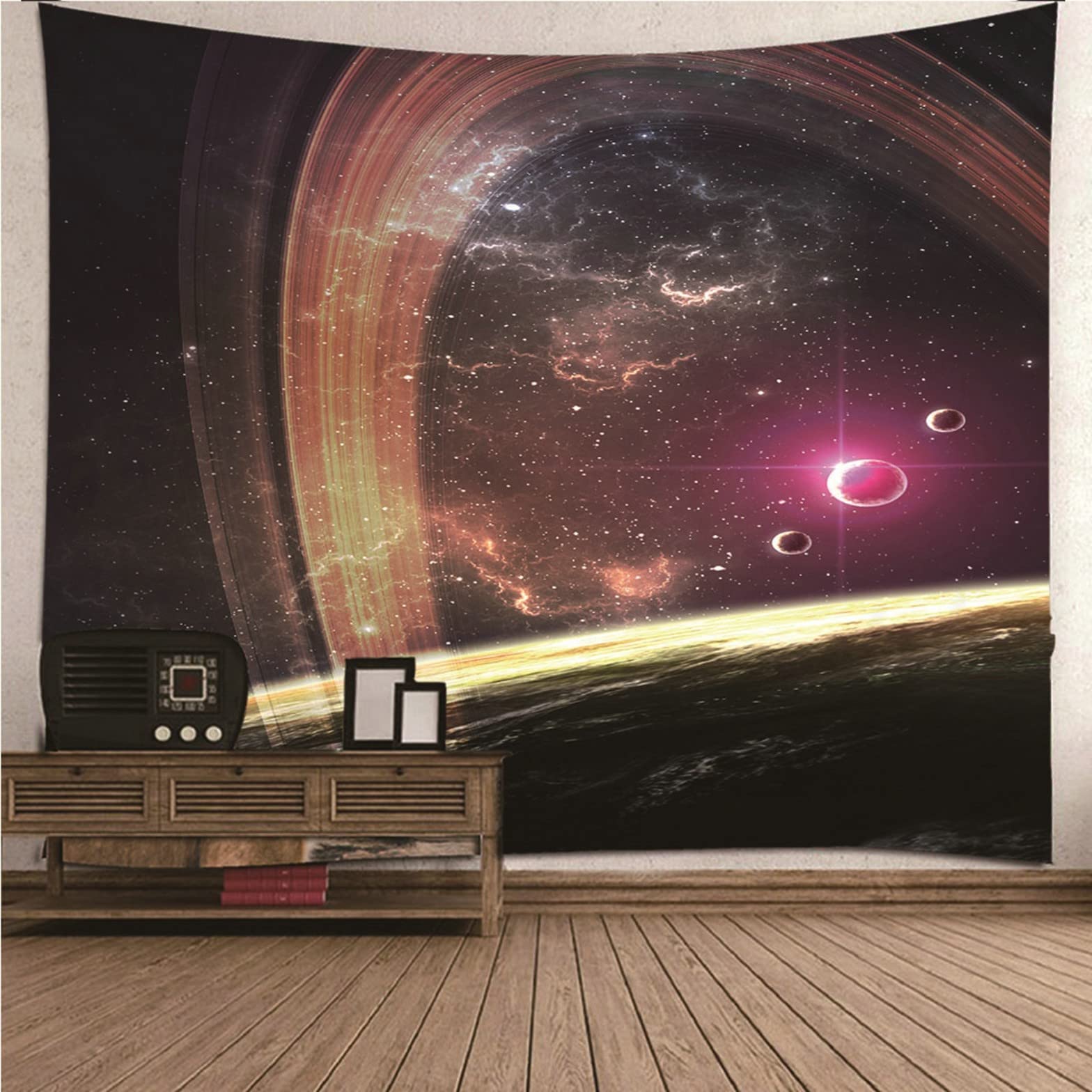 Ethereval Tapestry For Men Anime Nature Horizontal Galaxy Theme Planets 3D Trippy Tapestries Cheap Multicolor Wall Hangings Fabric Decorations 350x250cm