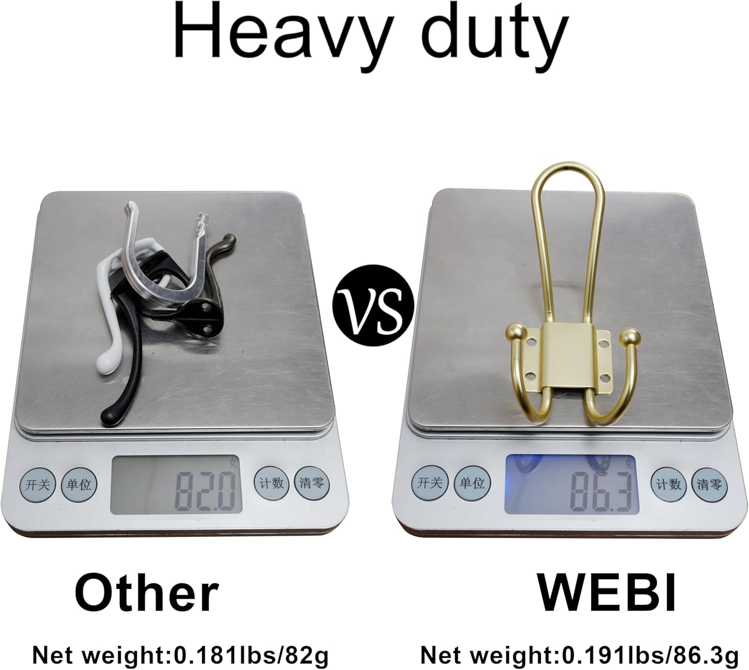WEBI Coat Hooks Wall Mount,5 mm Thick,10 Large Triple Gold Hooks,Heavy Duty Metal Backpack Wall Hooks for Hanging Clothes,Robe,Towel,Closet,Farmhouse,Mudroom,Gold